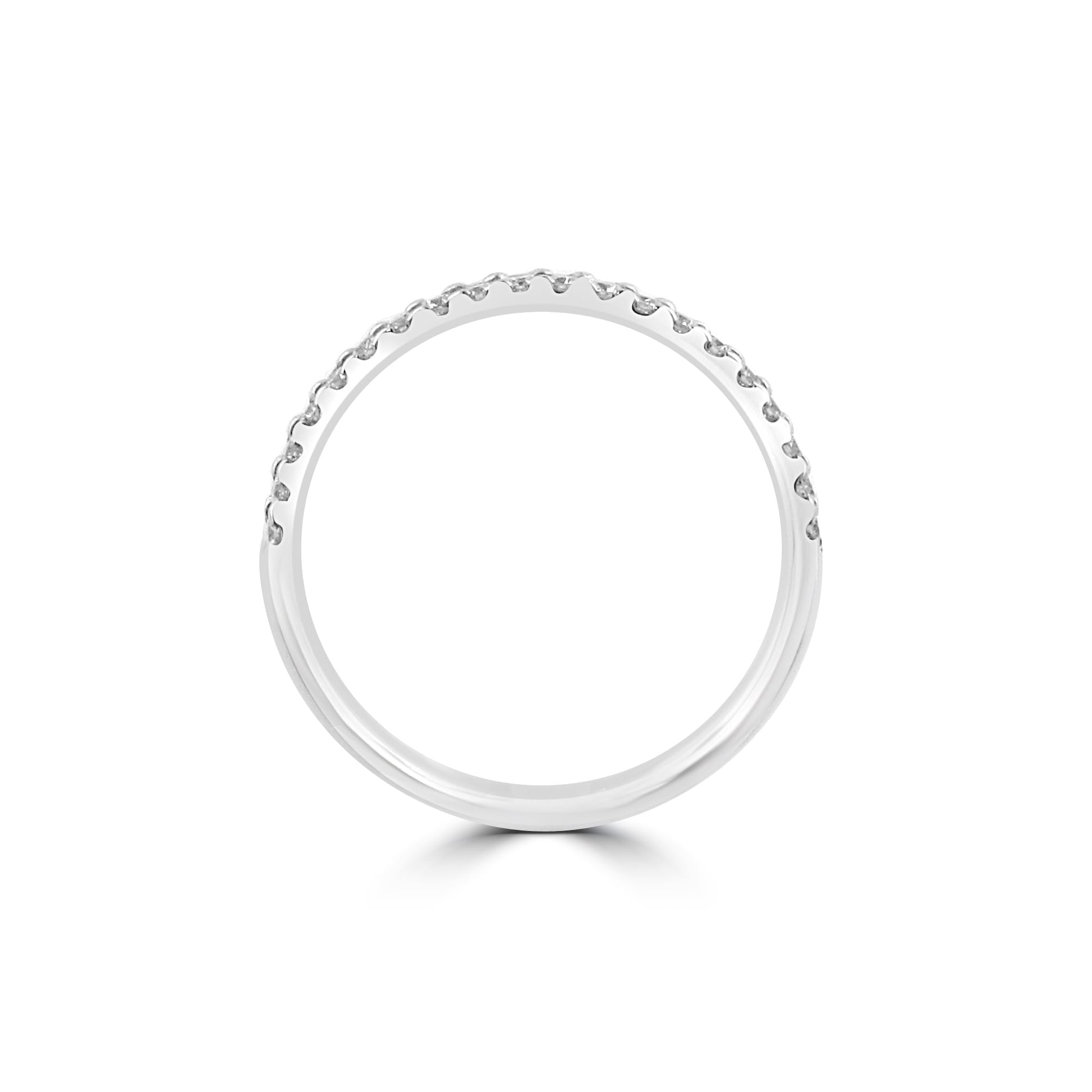 18ct White Gold Double Row Round Diamond Wedding Ring