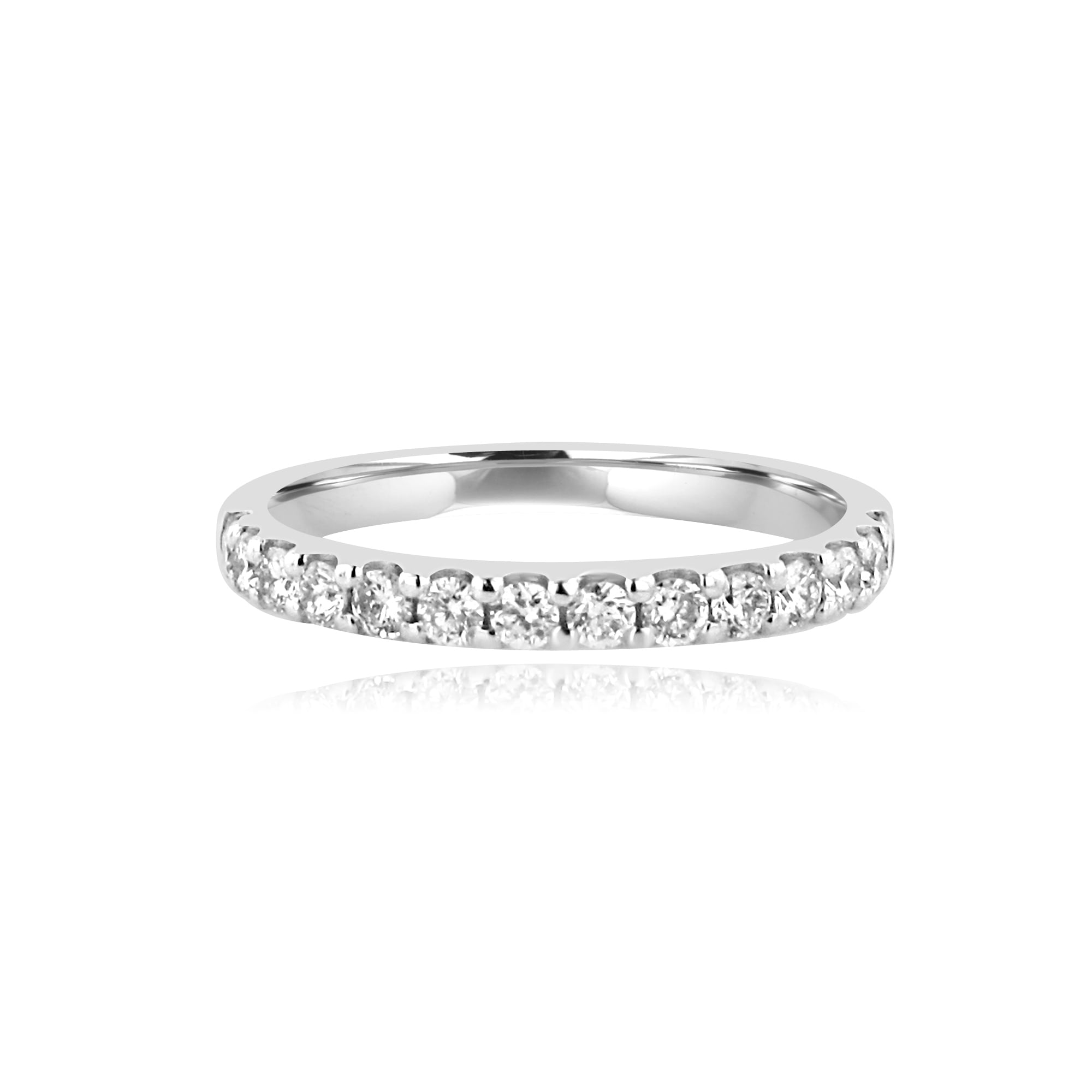 2.2mm Wide 0.49ct Round Diamond 18ct White Gold Wedding Ring