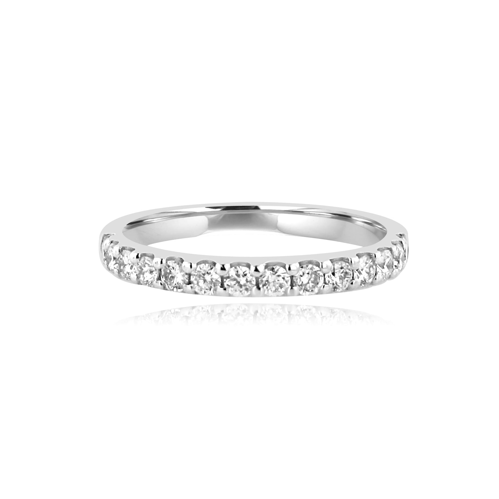 2.2mm Wide 0.49ct Round Diamond 18ct White Gold Wedding Ring