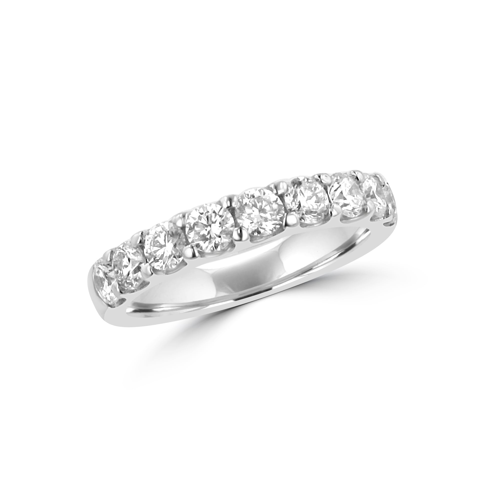 3.2mm Round Diamond Claw Set Platinum Band Ring