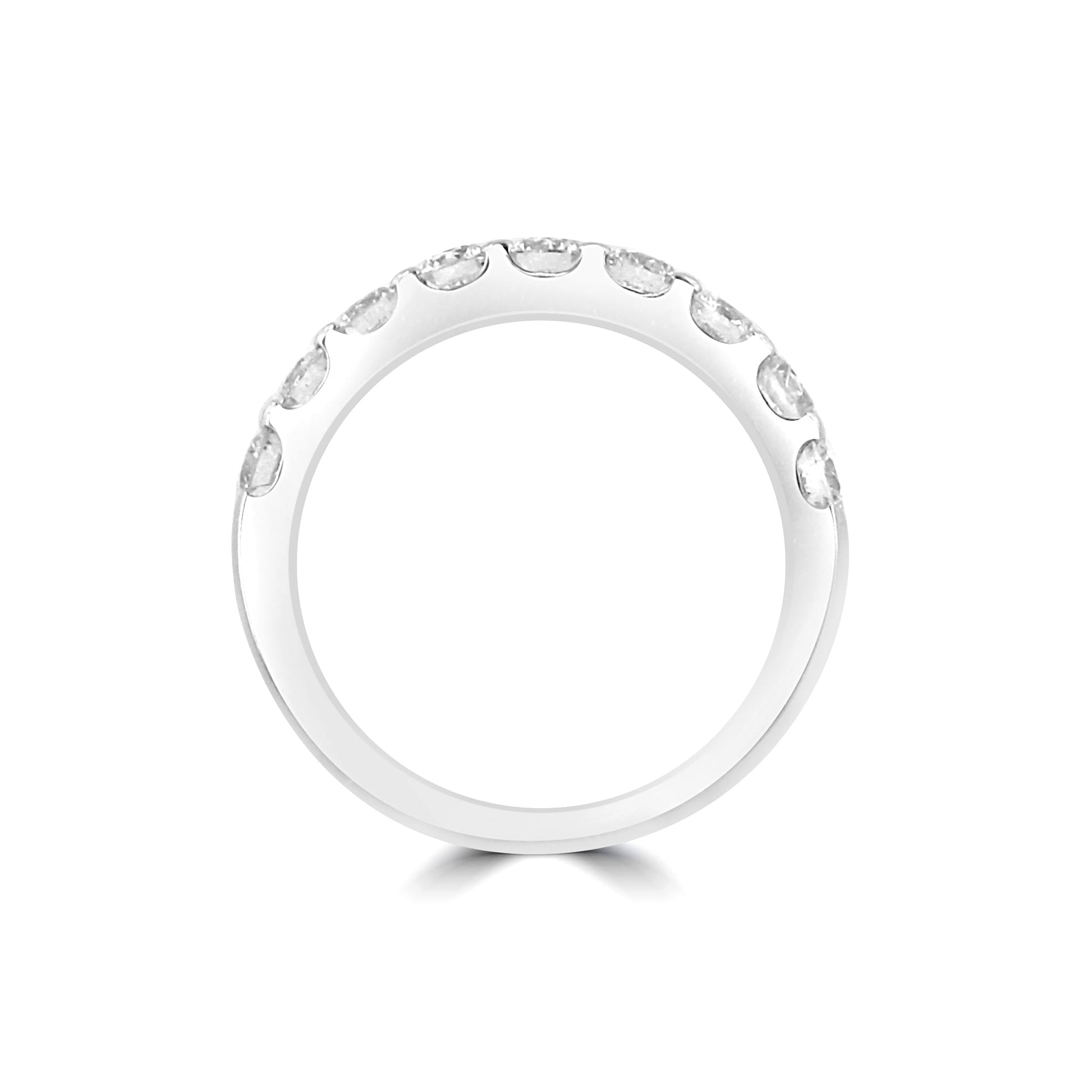 3.2mm Round Diamond Claw Set Platinum Band Ring