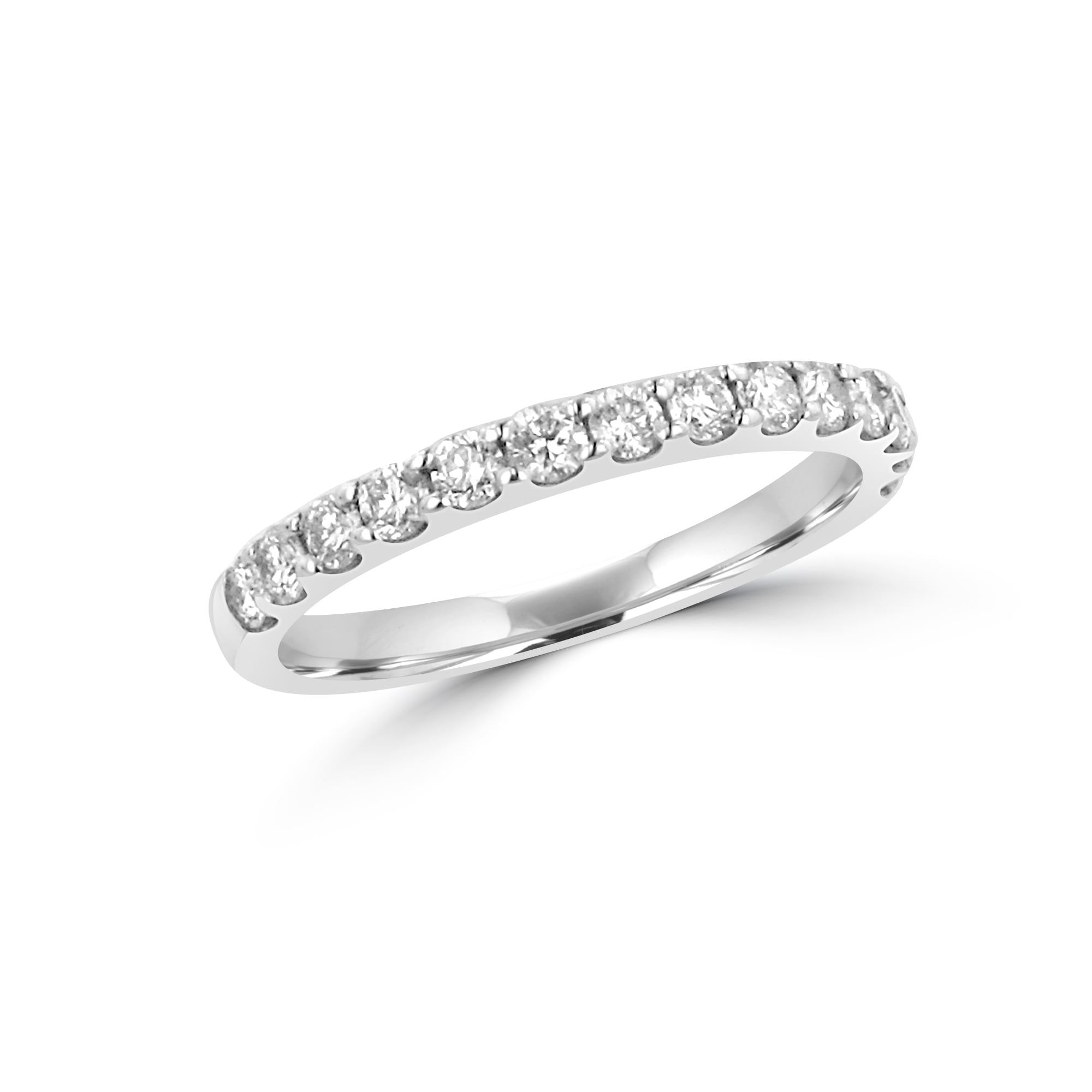 2mm Round Diamond Claw Set Platinum Band Ring