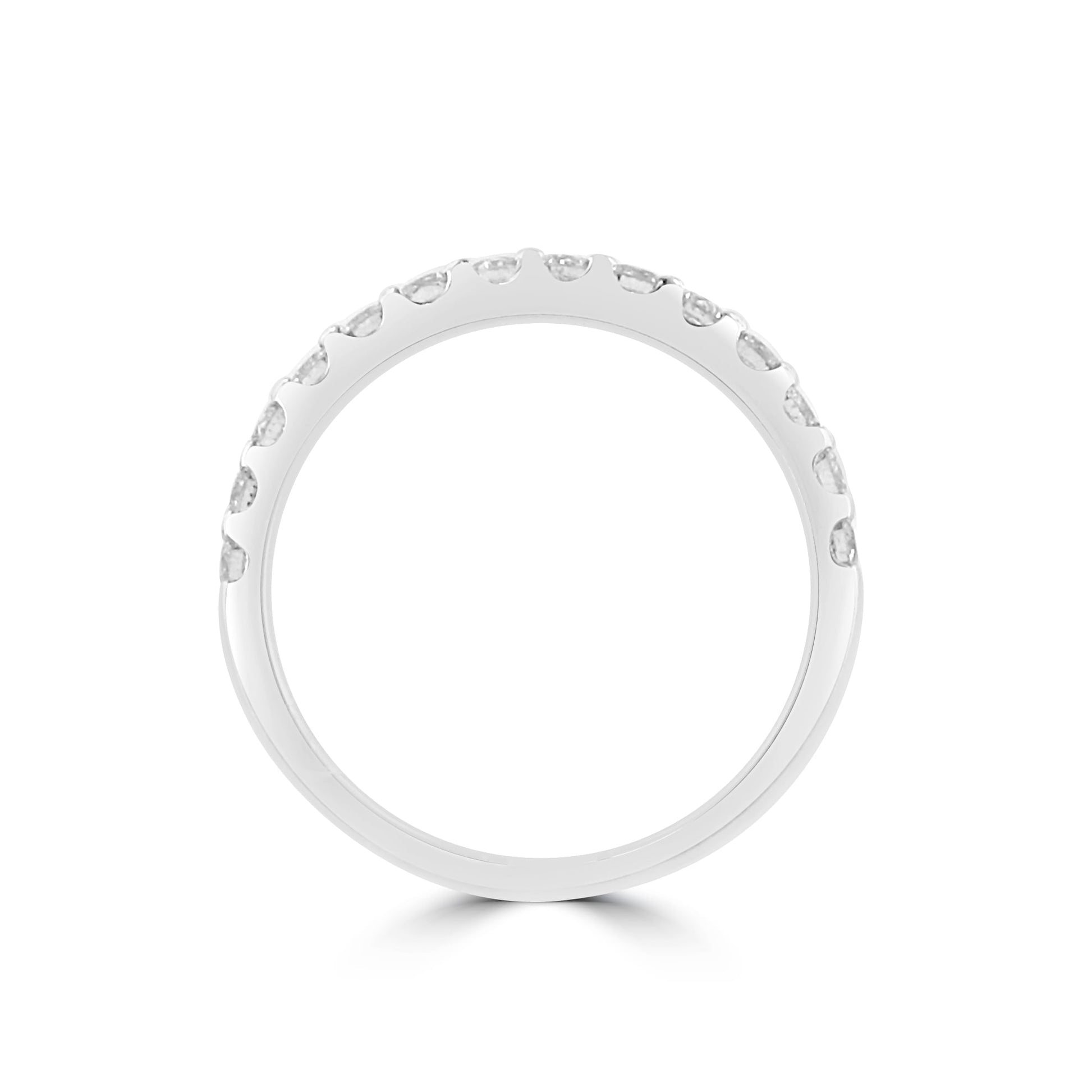 2mm Round Diamond Claw Set Platinum Band Ring