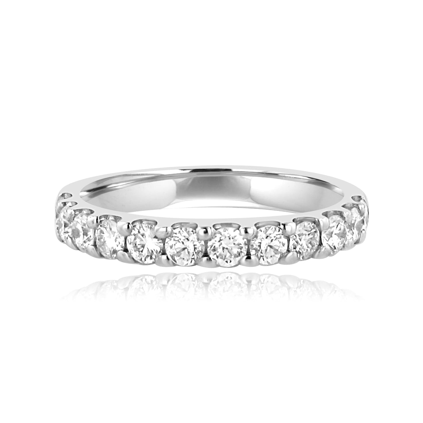2.8mm Round Diamond Claw Set Platinum Band Ring