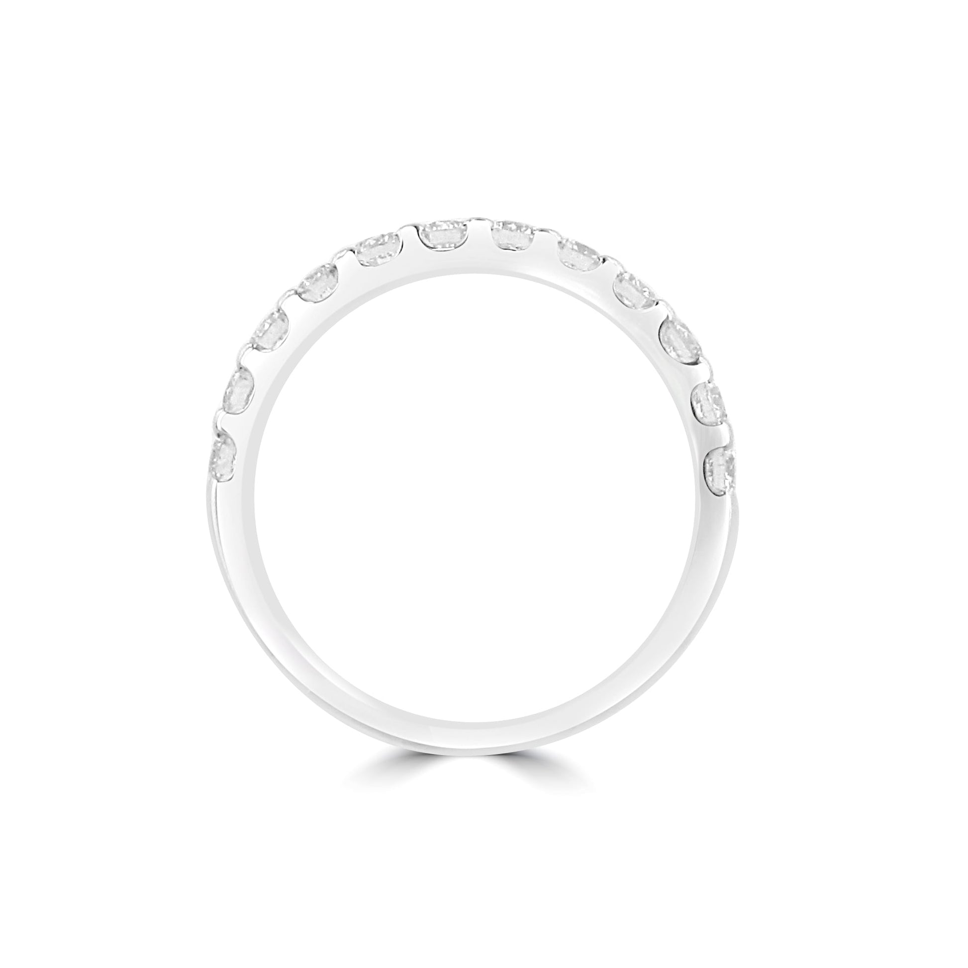 2.8mm Round Diamond Claw Set Platinum Band Ring