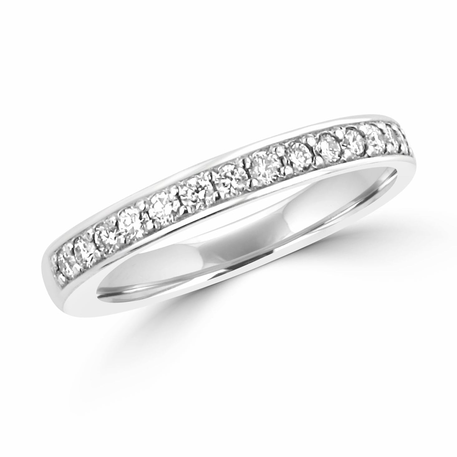 18ct White Gold 2.7mm Round Diamond Wedding Band 0.29ct