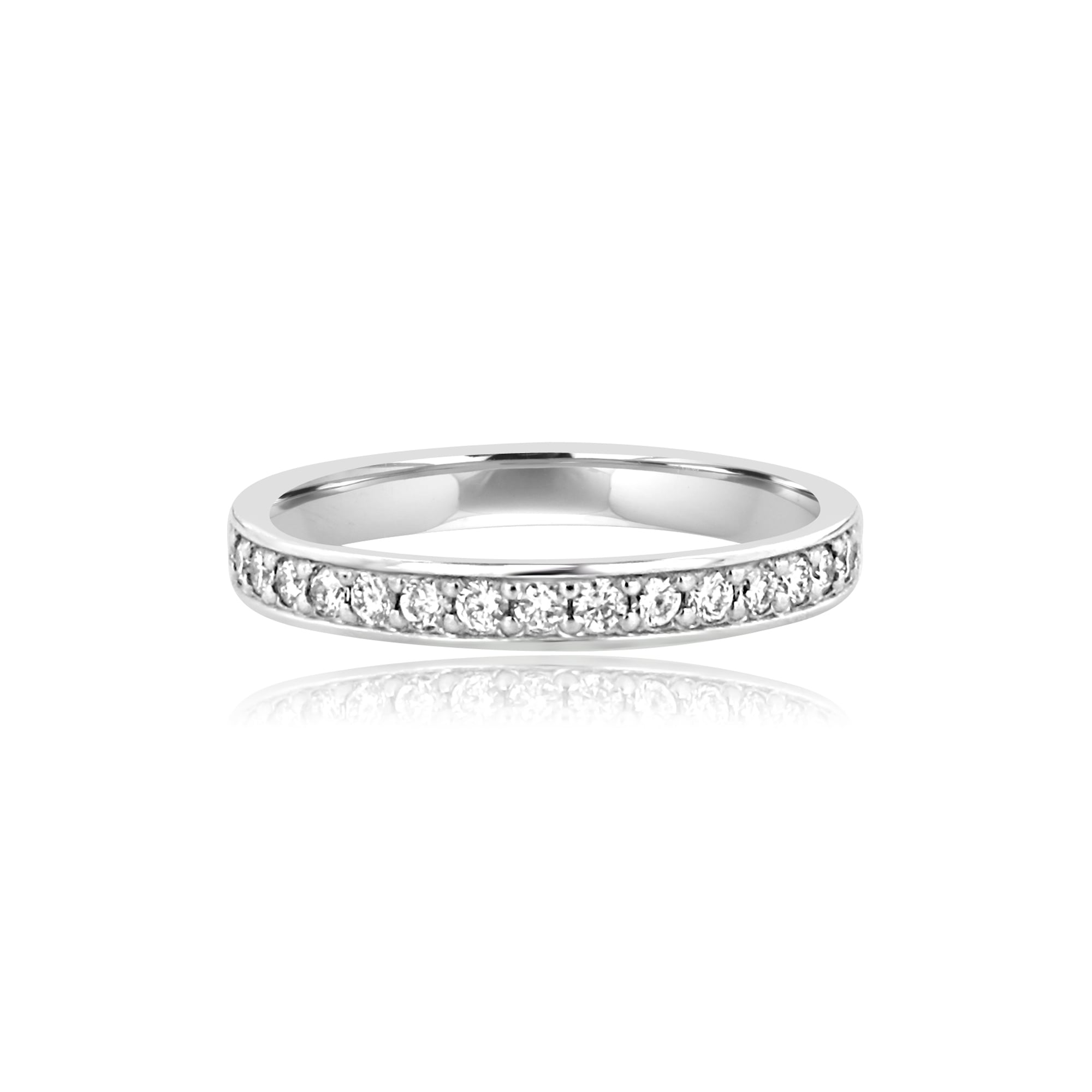18ct White Gold 2.7mm Round Diamond Wedding Band 0.29ct