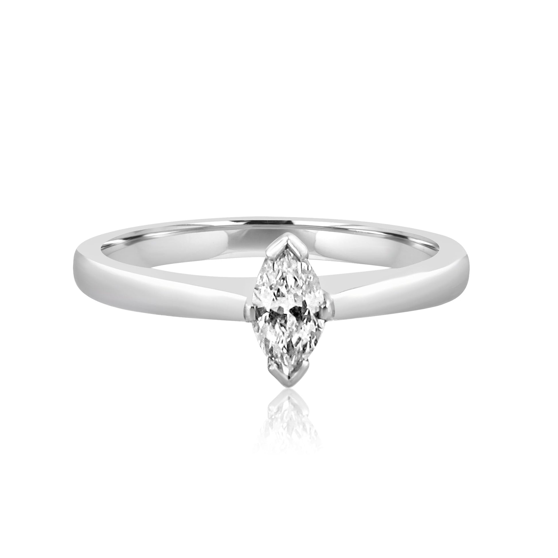 Marquise Cut Diamond Engagement Ring D Colour