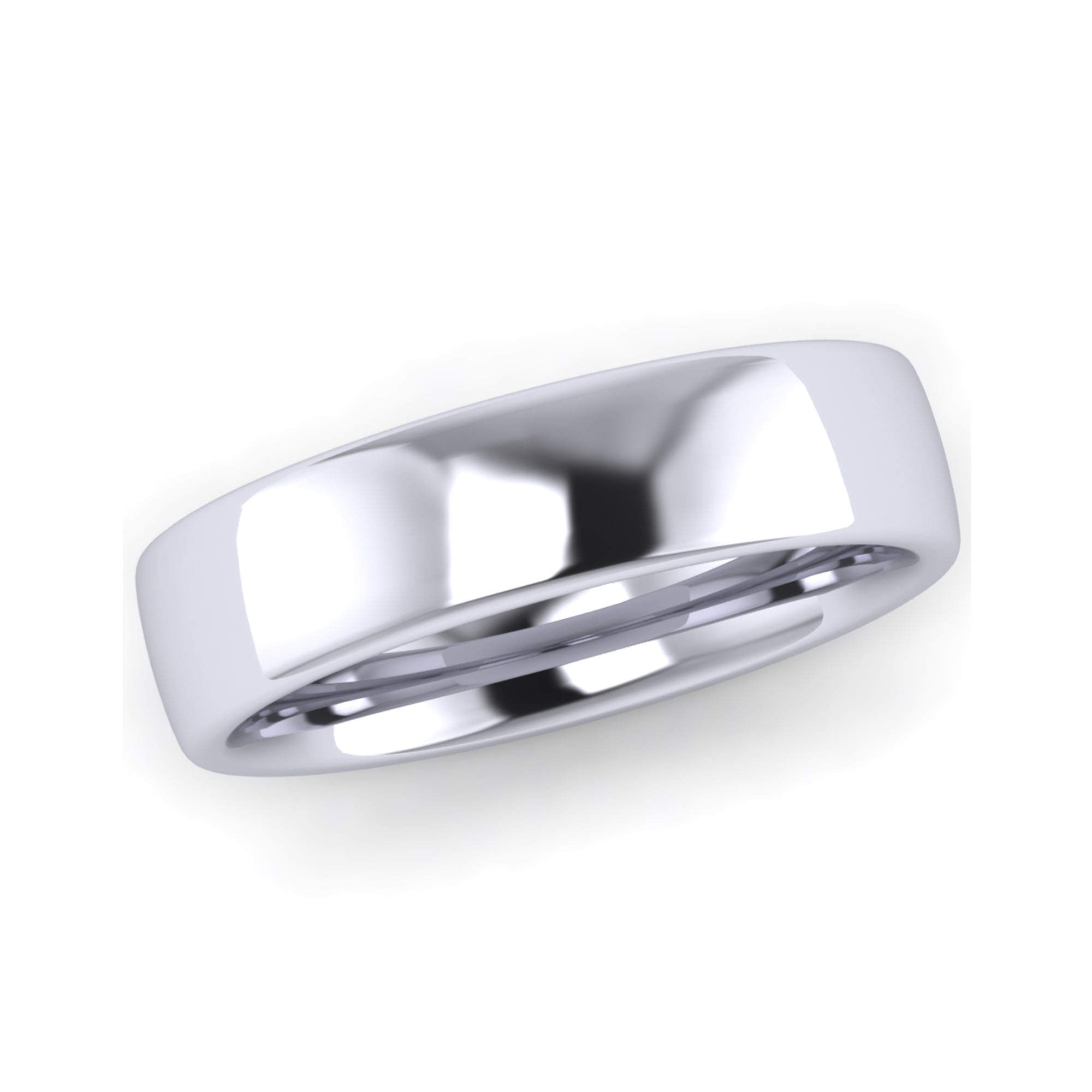 Platinum 5mm Slight Court Wedding Ring (Medium Weight)