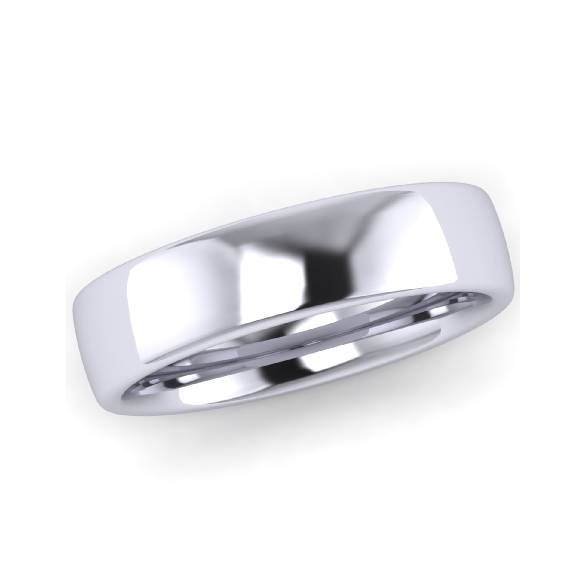 Platinum 5mm Slight Court Wedding Ring (Medium Weight)