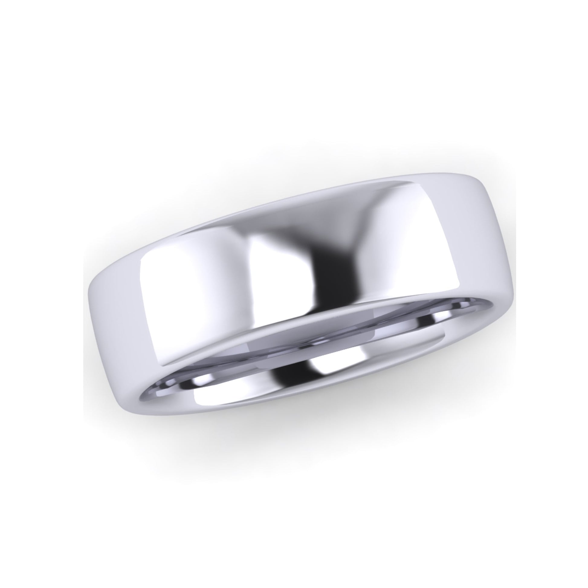Platinum 6mm Slight Court Wedding Ring (Medium Weight)