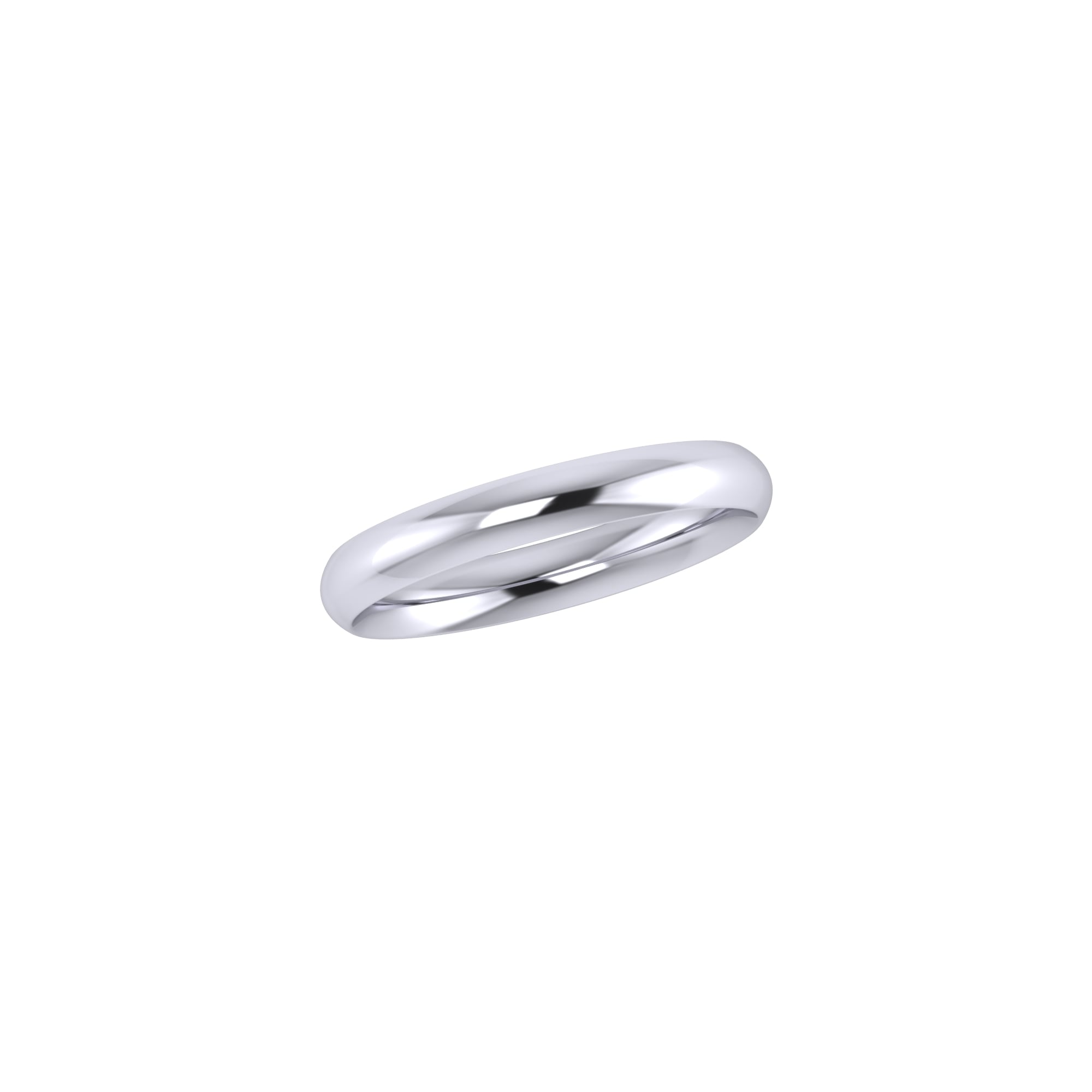 3mm 18ct White Gold Traditional Court Wedding Ring
