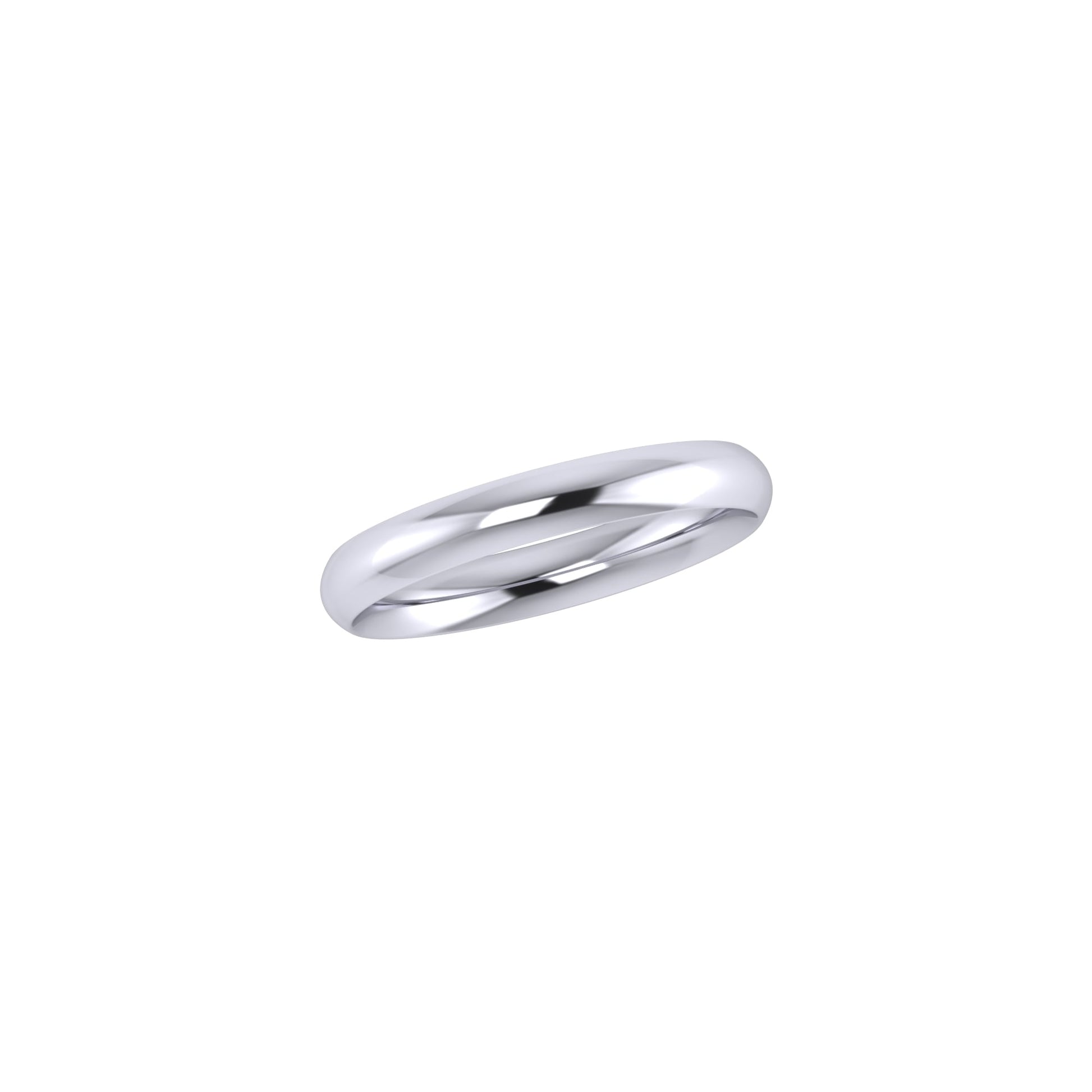 3mm 18ct White Gold Traditional Court Wedding Ring