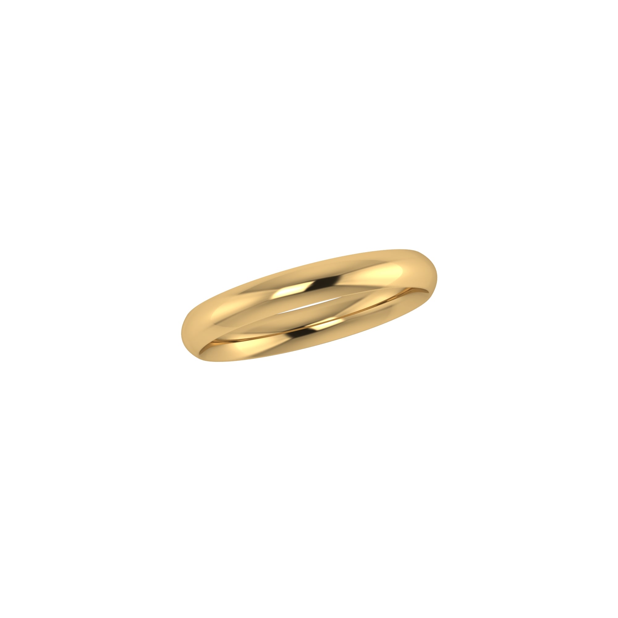 3mm 18ct Yellow Gold Traditional Court Wedding Ring