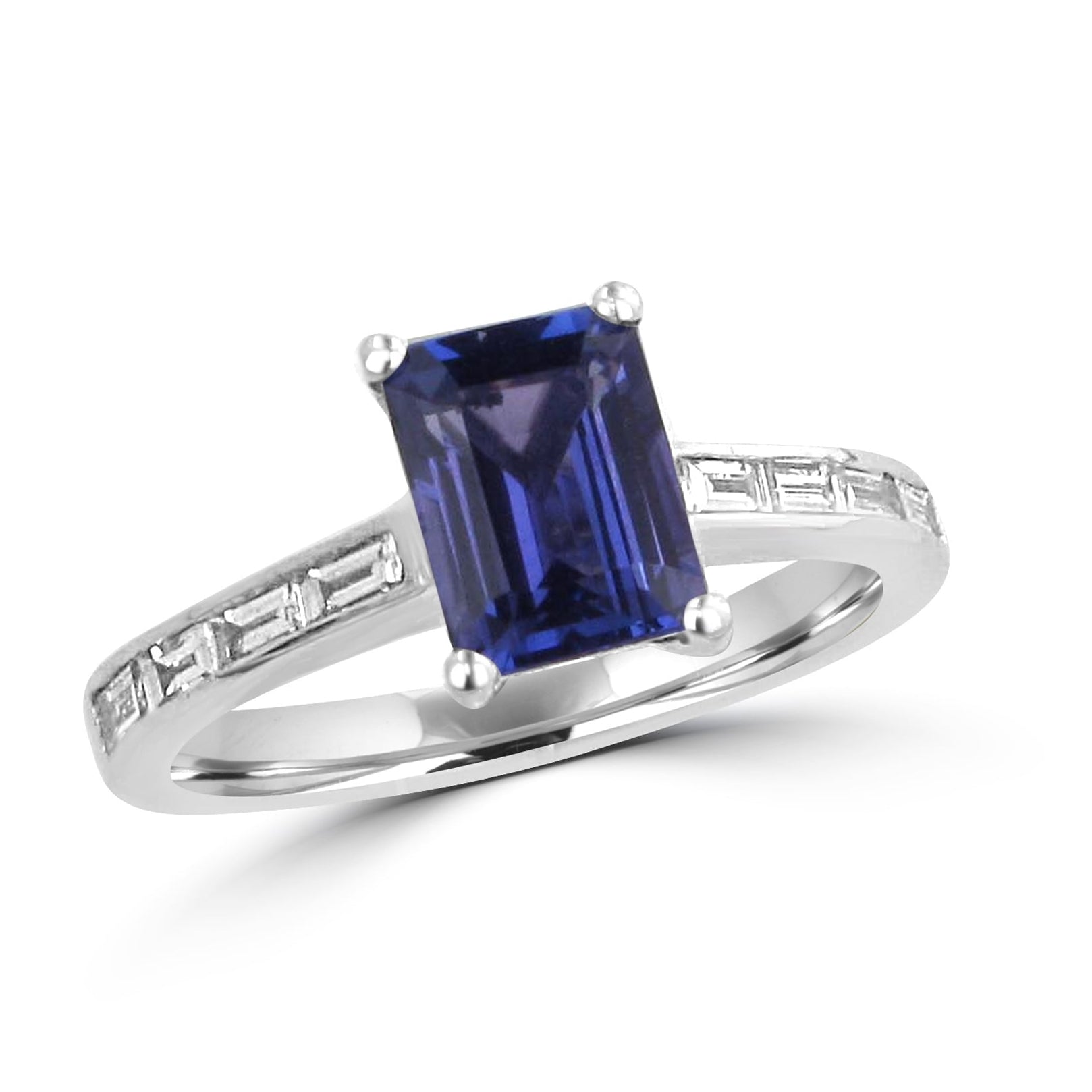 1.68ct Tanzanite and Diamond Ring in 18ct White Gold