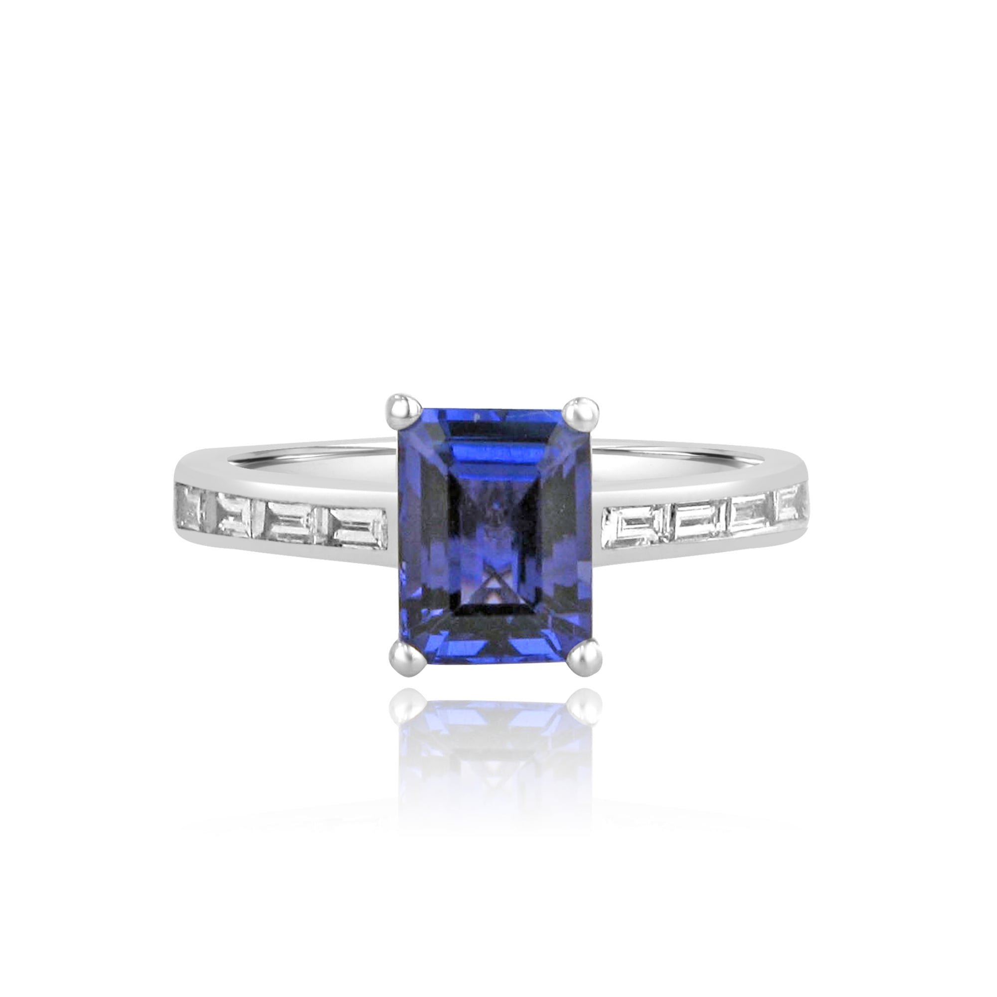 1.68ct Tanzanite and Diamond Ring in 18ct White Gold
