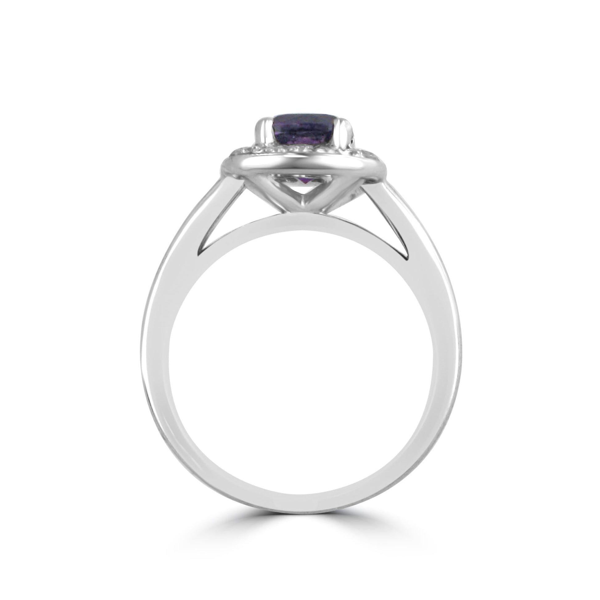 1ct Amethyst and Diamond Cluster Ring in 18ct White Gold