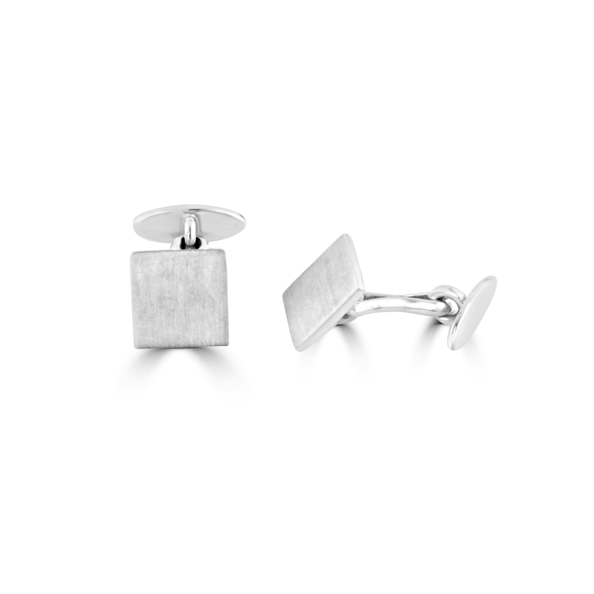 Gents Square Silver Satin Finish Cufflinks