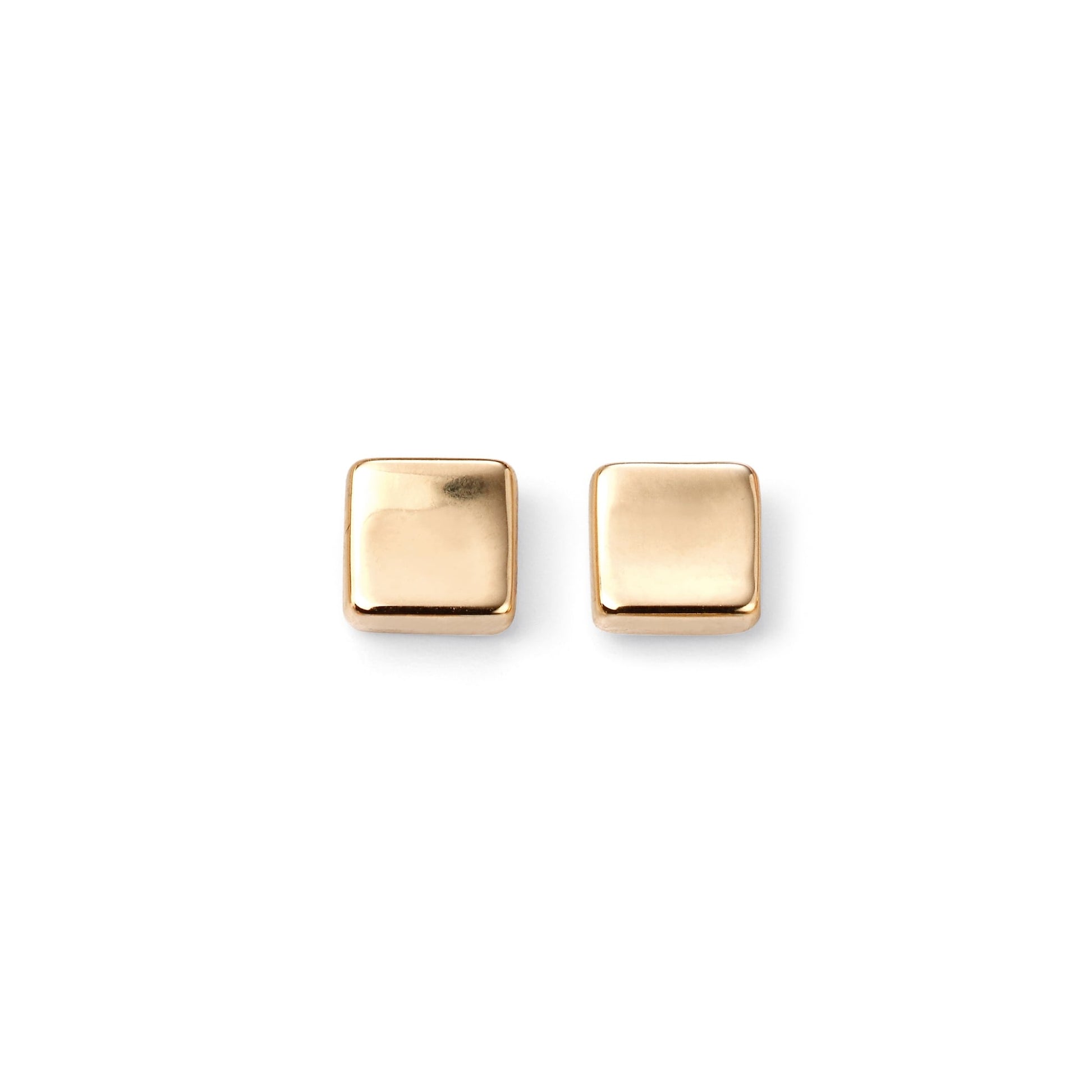 Concave 9ct Yellow Gold Square Stud Earrings