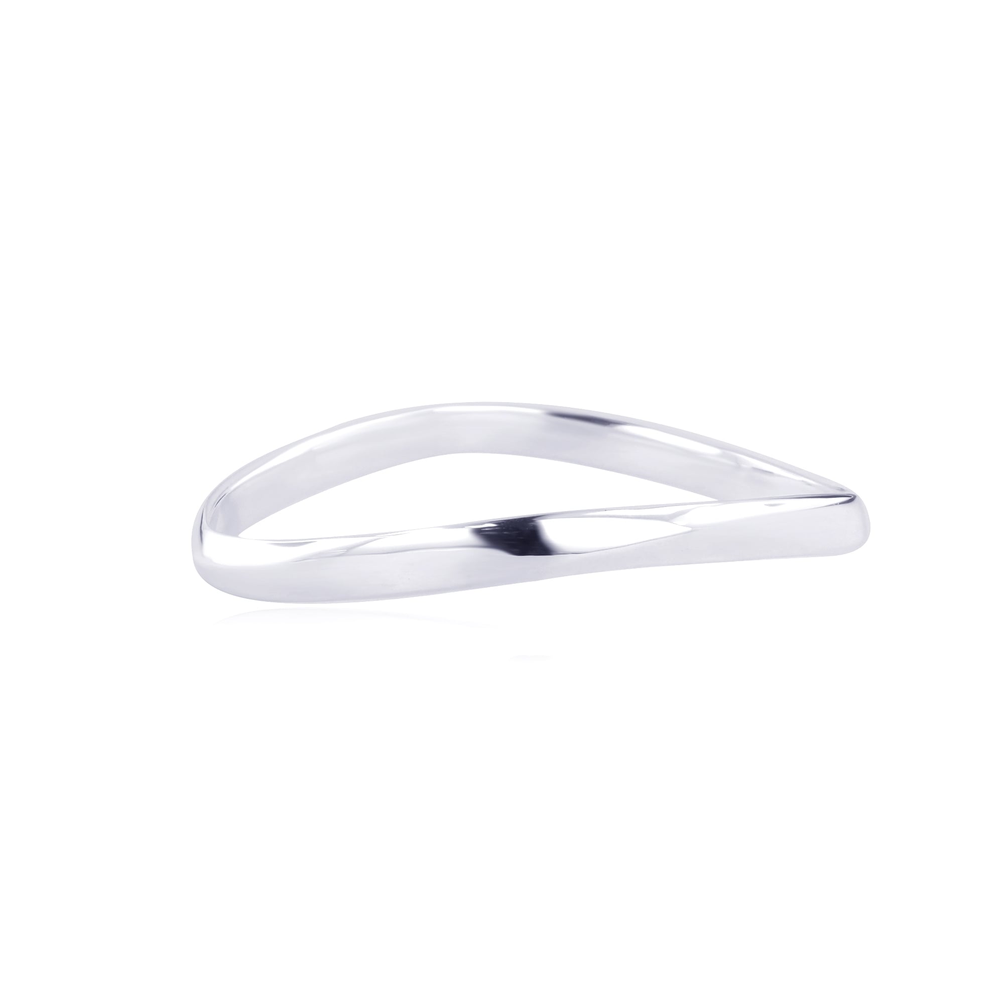 Silver 6.5mm Wide Wavy Slave Bangle