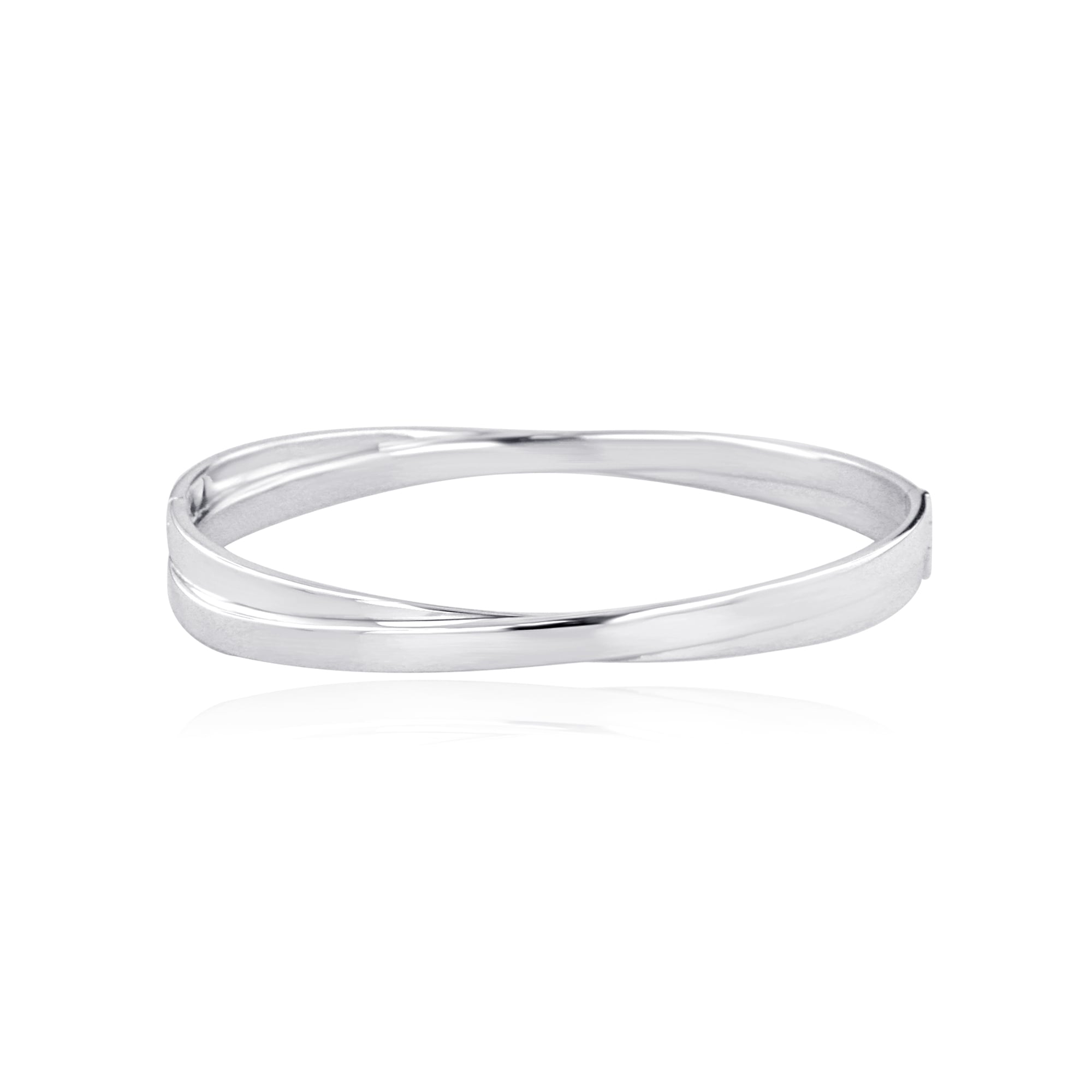 Silver Crossover Side Hinged Bangle