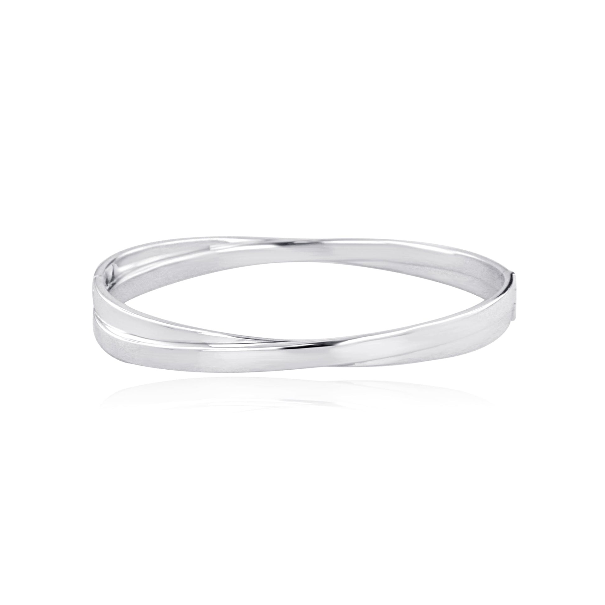Silver Crossover Side Hinged Bangle
