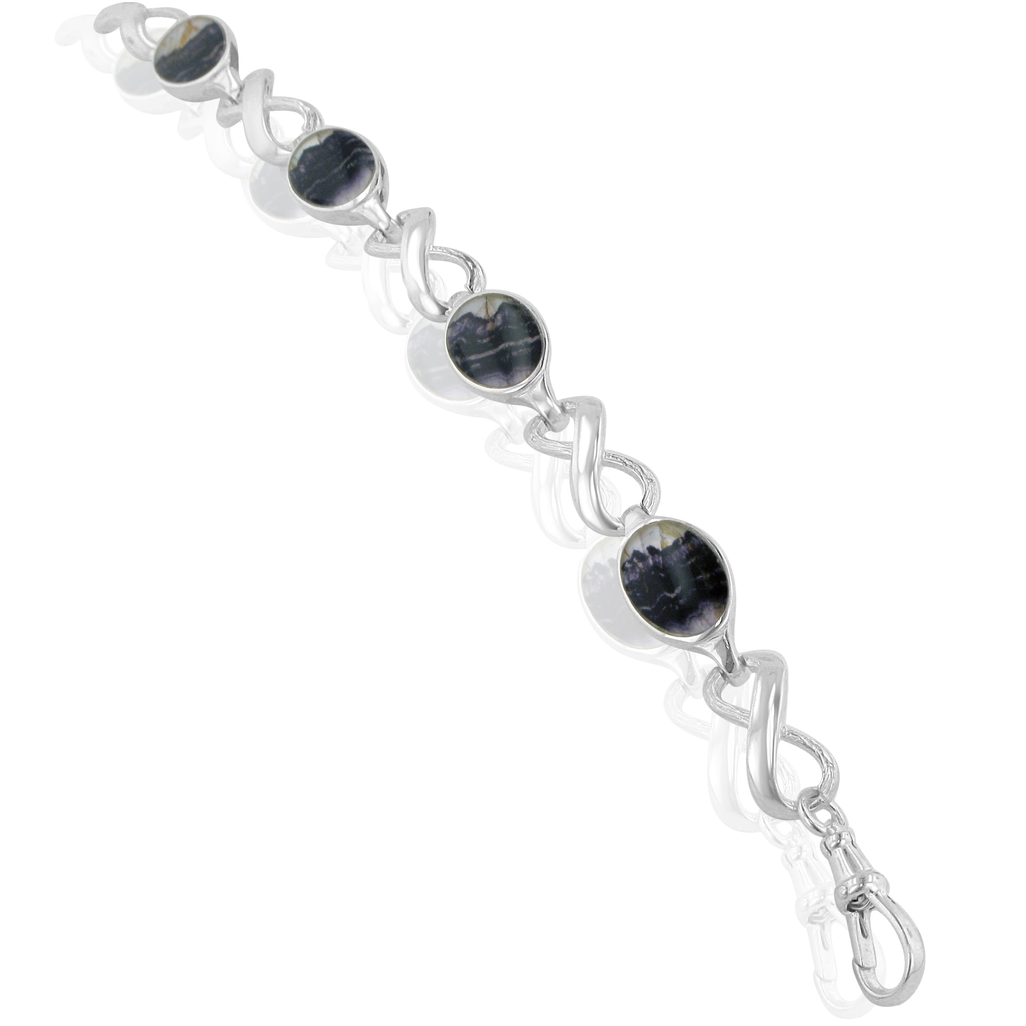 Silver Blue John and Infinity Link Bracelet