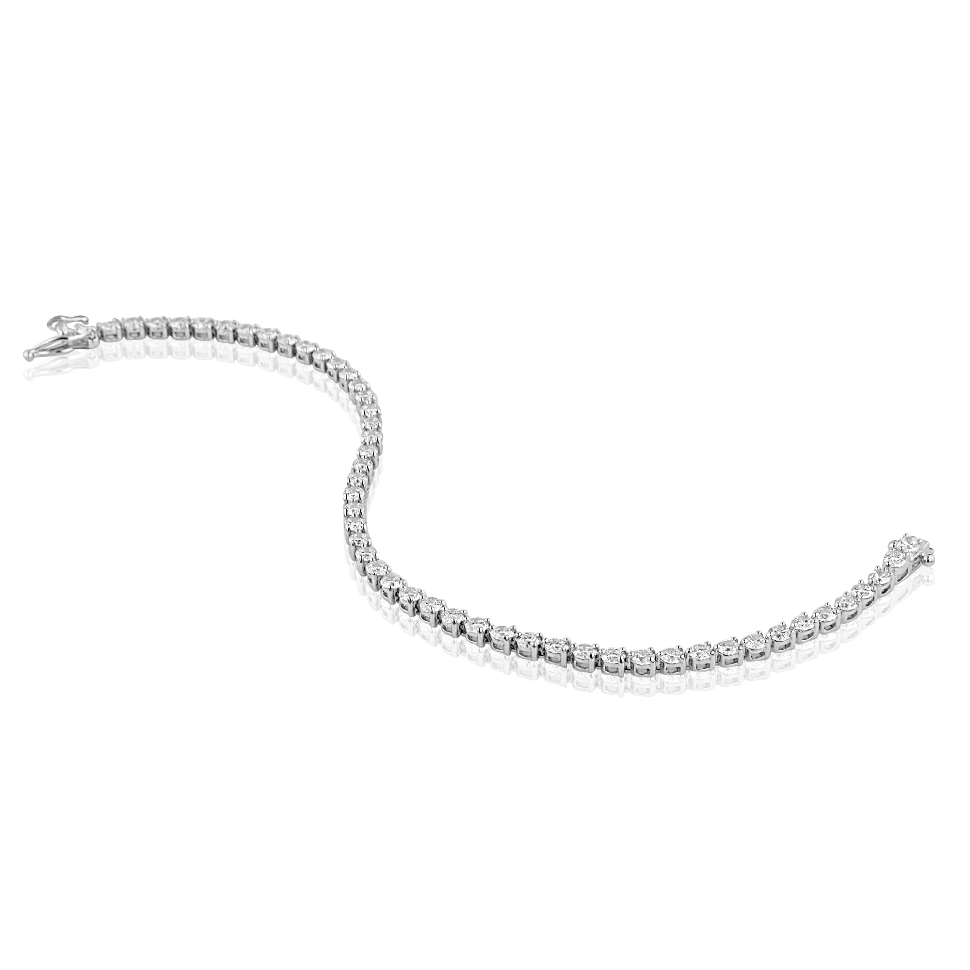 18ct White Gold 4.32ct Diamond Line Bracelet BW3637