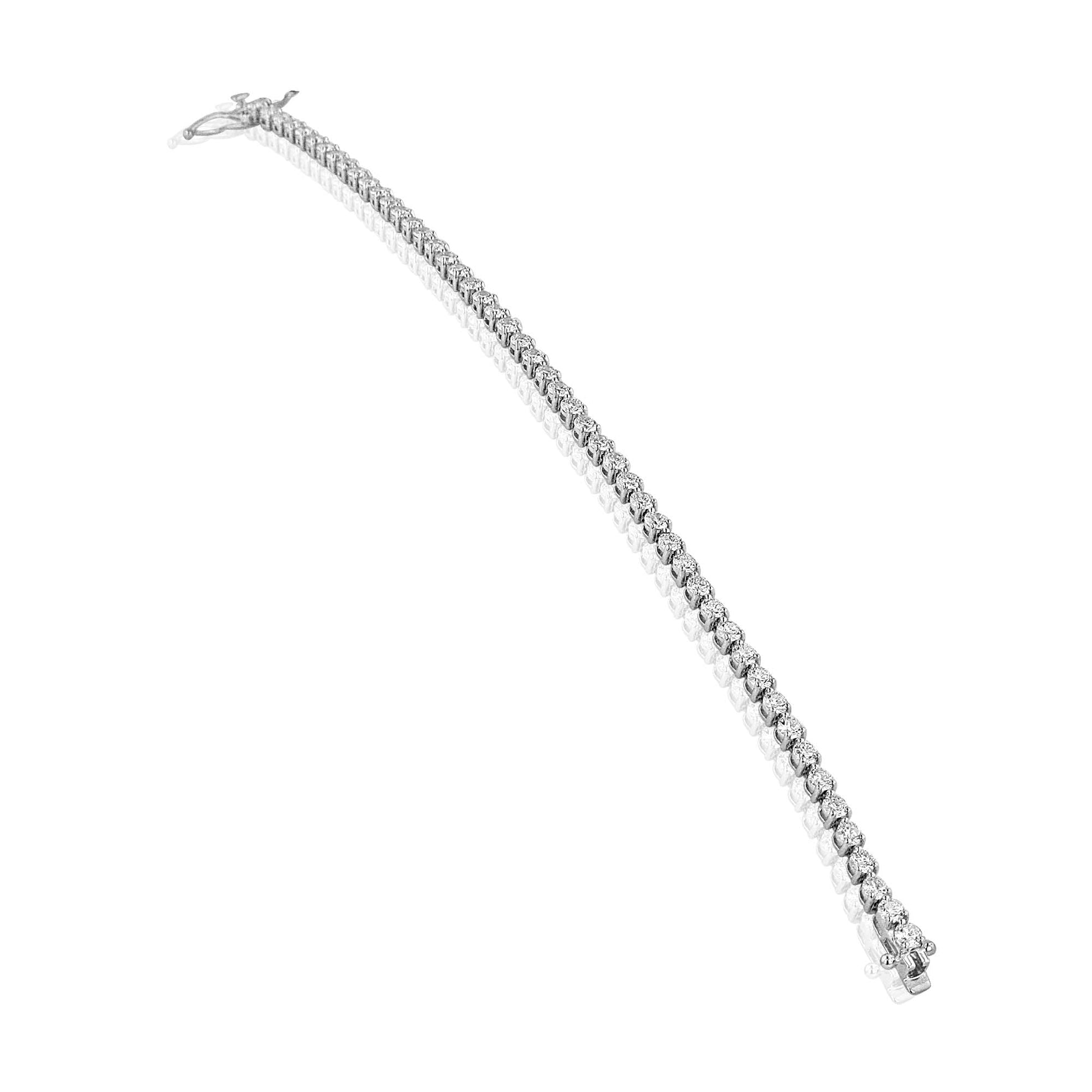 18ct White Gold 4.32ct Diamond Line Bracelet BW3637