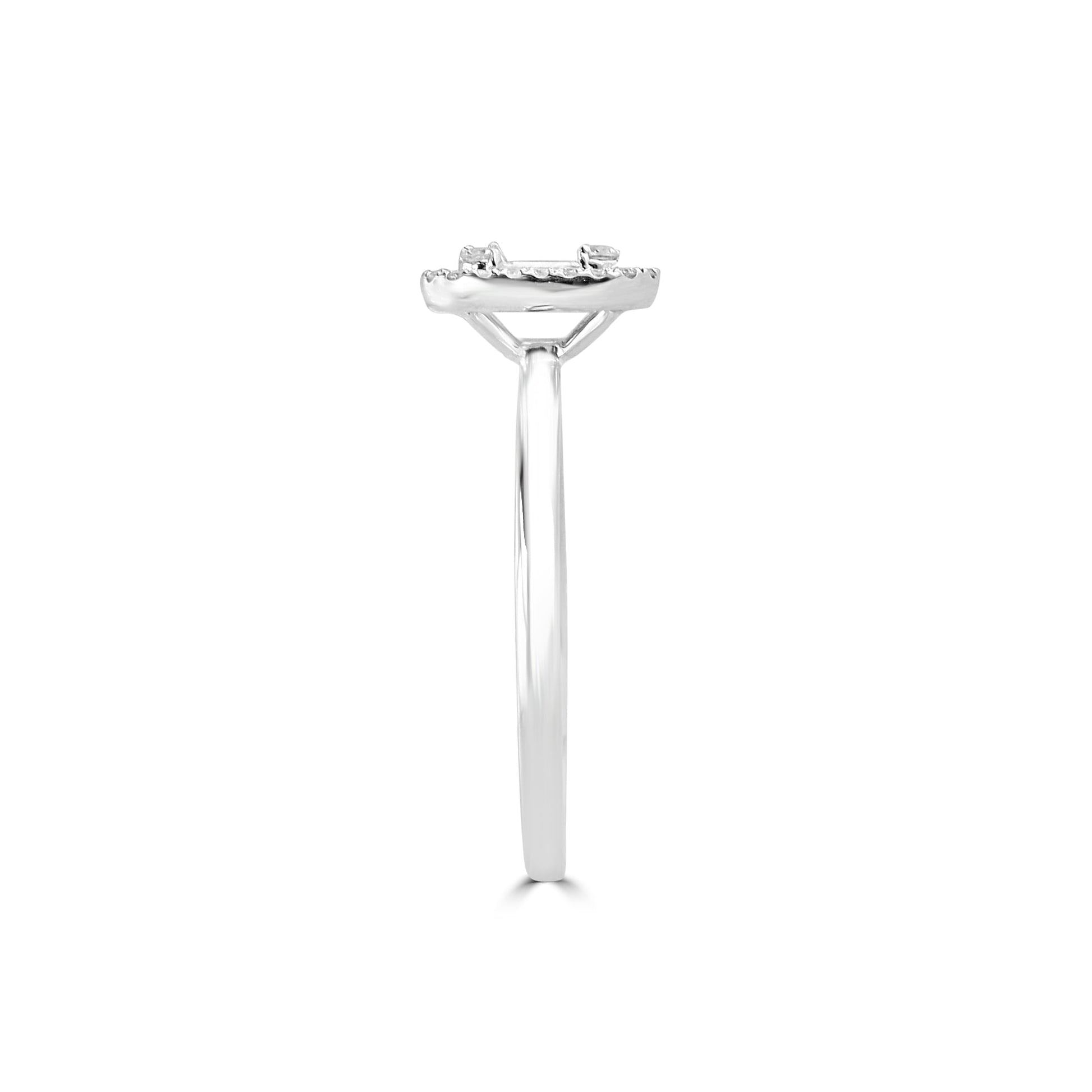 18ct White Gold Diamond Deco Inspired Halo Ring