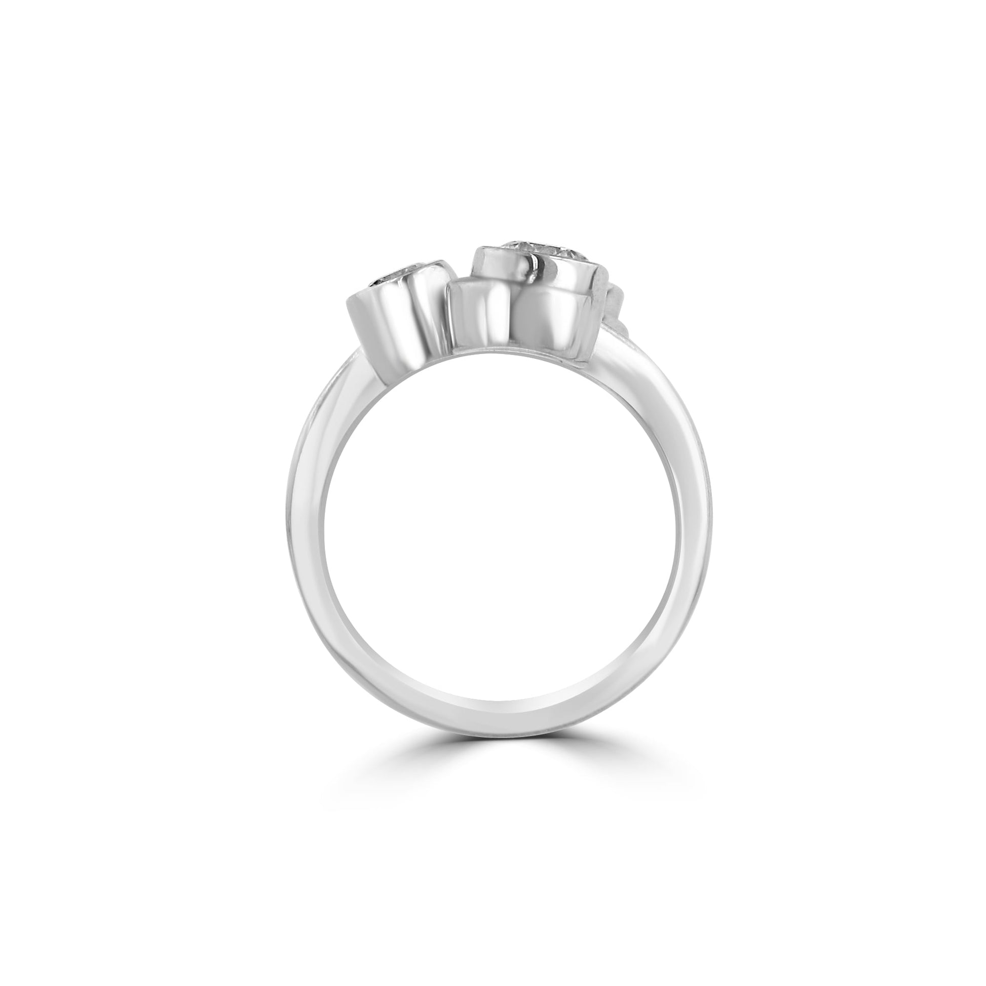 18ct White Gold Crossover Twist Three Stone Diamond Ring