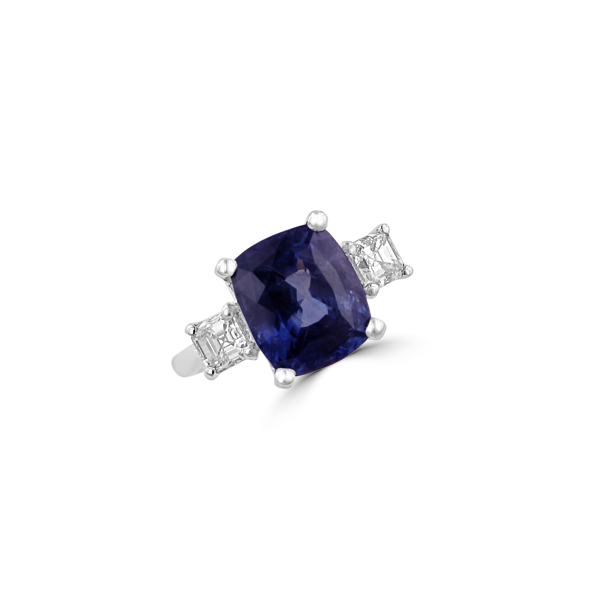 6.23ct Sapphire and Diamond Three Stone Ring