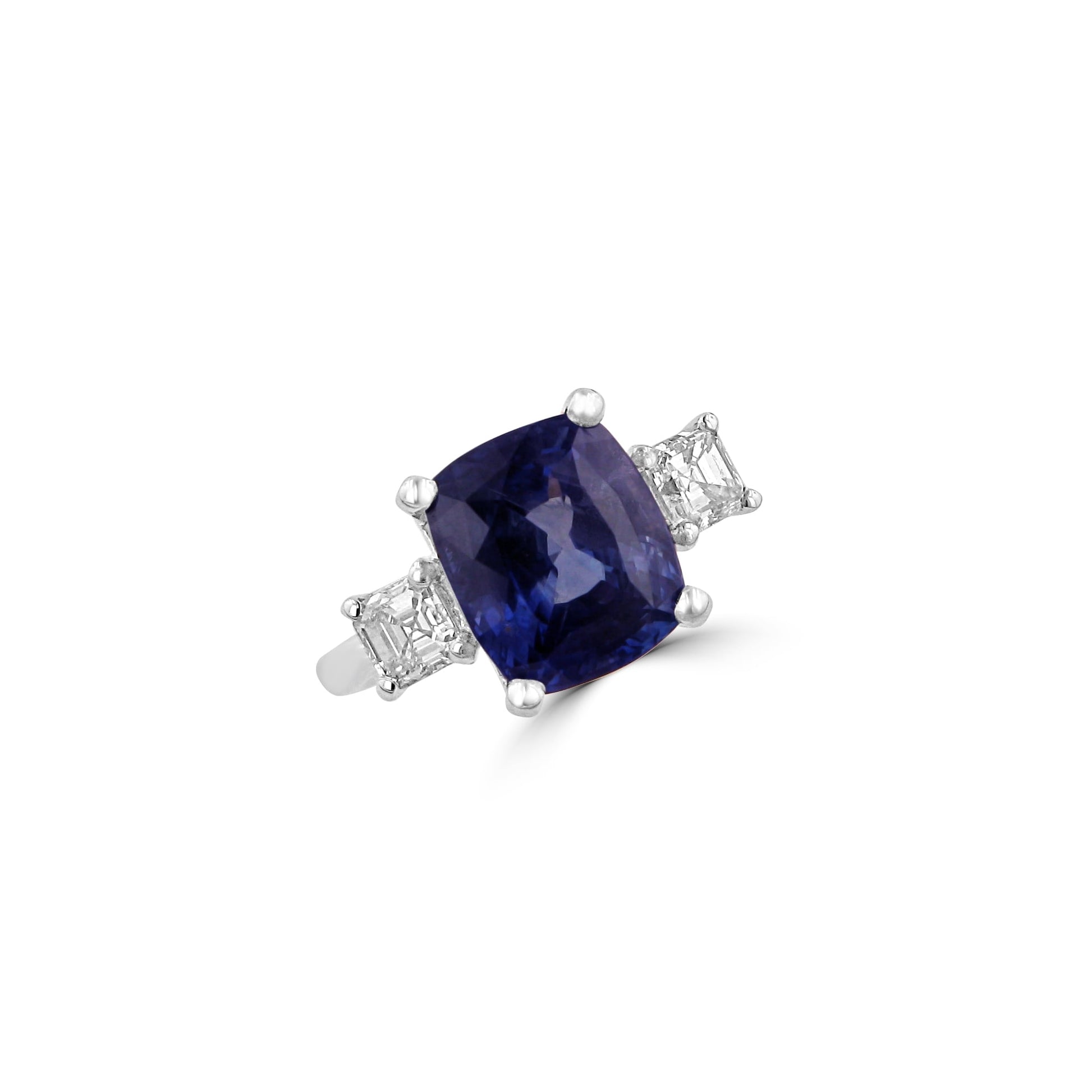 6.23ct Sapphire and Diamond Three Stone Ring