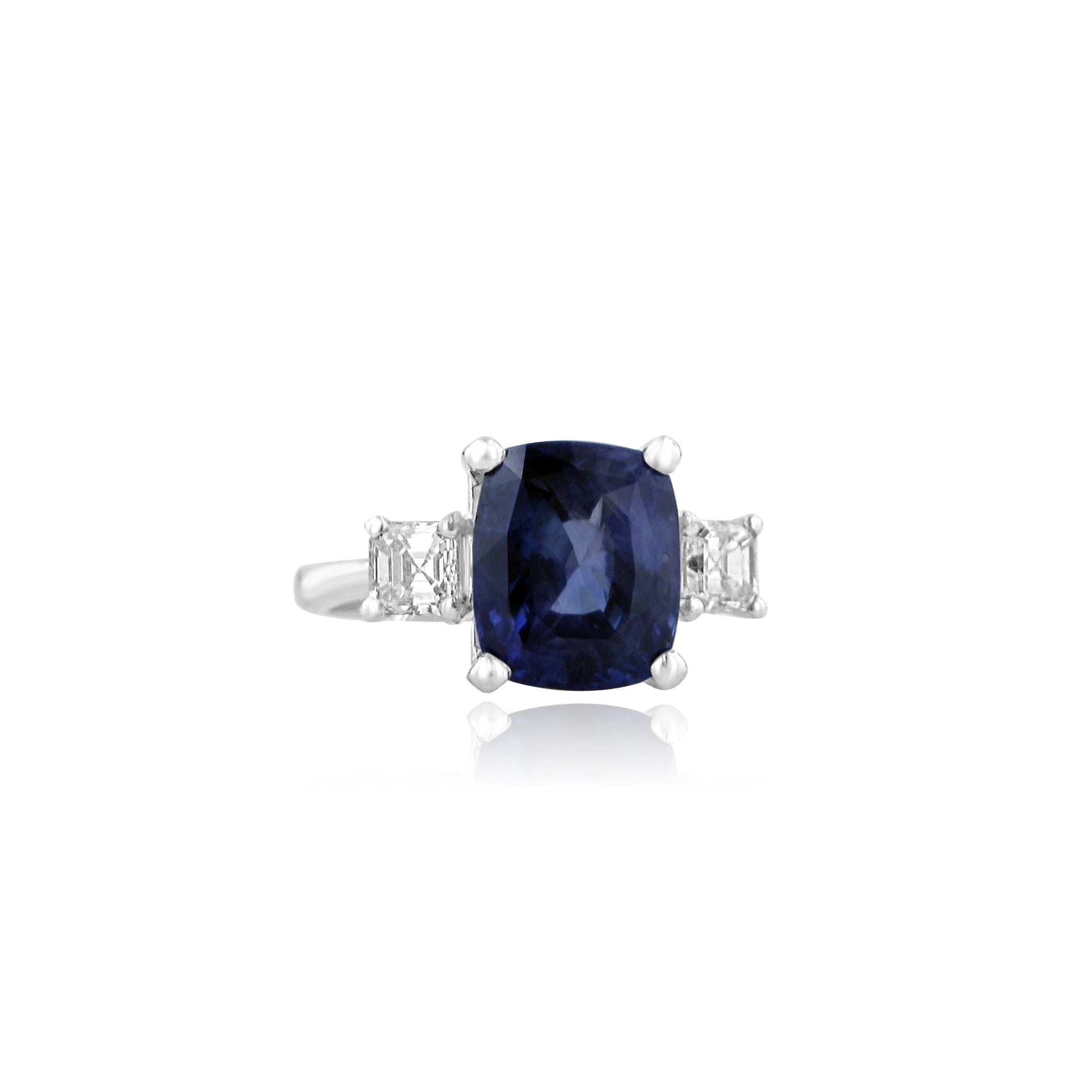 6.23ct Sapphire and Diamond Three Stone Ring