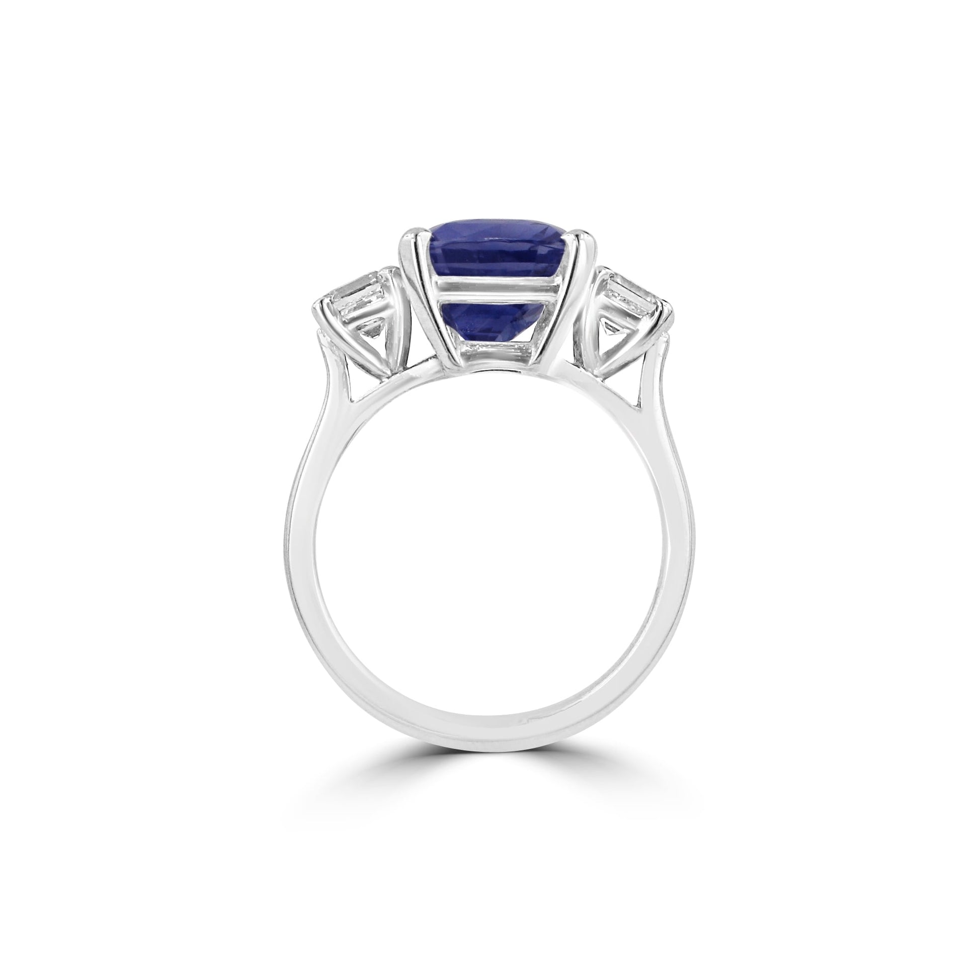 6.23ct Sapphire and Diamond Three Stone Ring