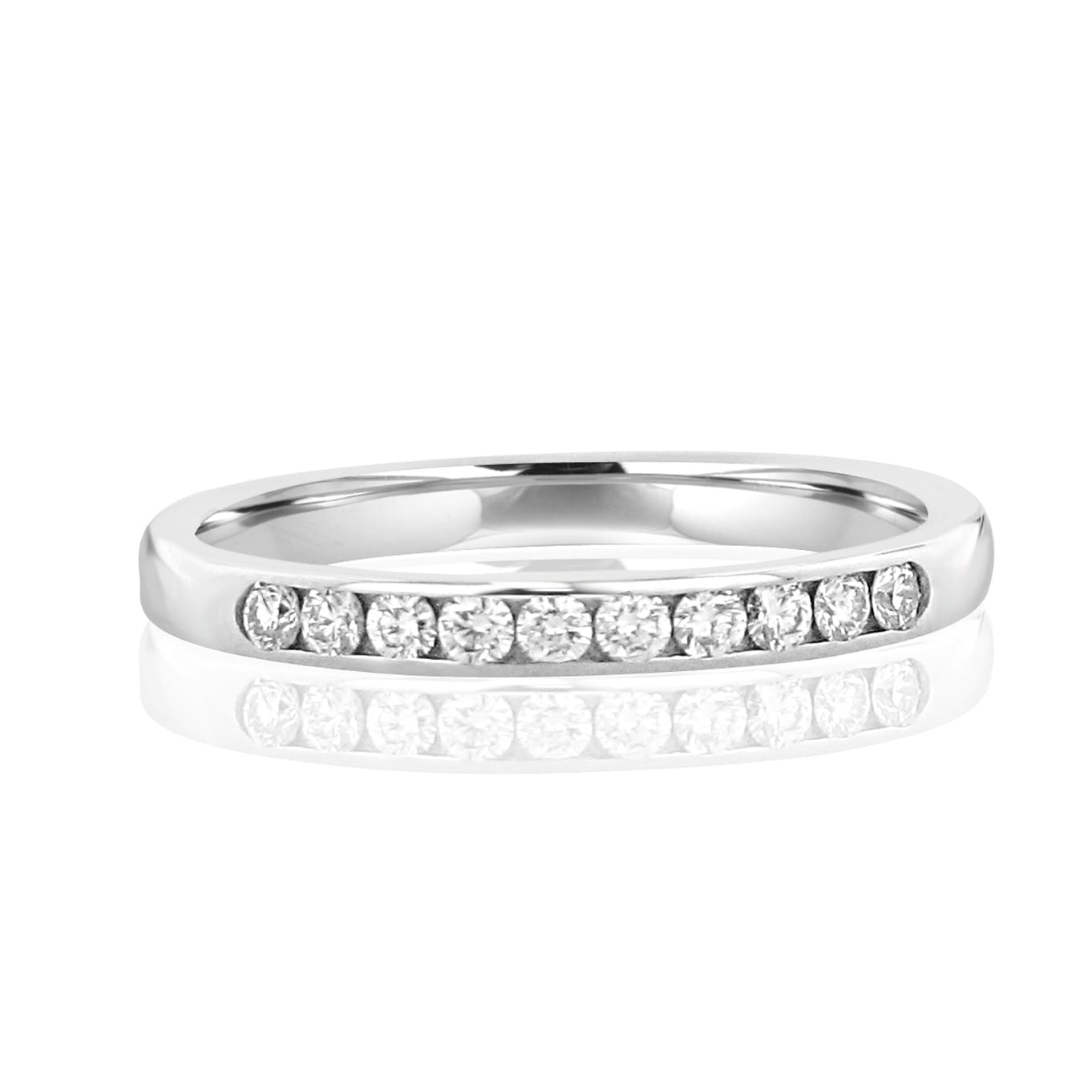 Platinum 2.3mm Diamond Set Wedding Band