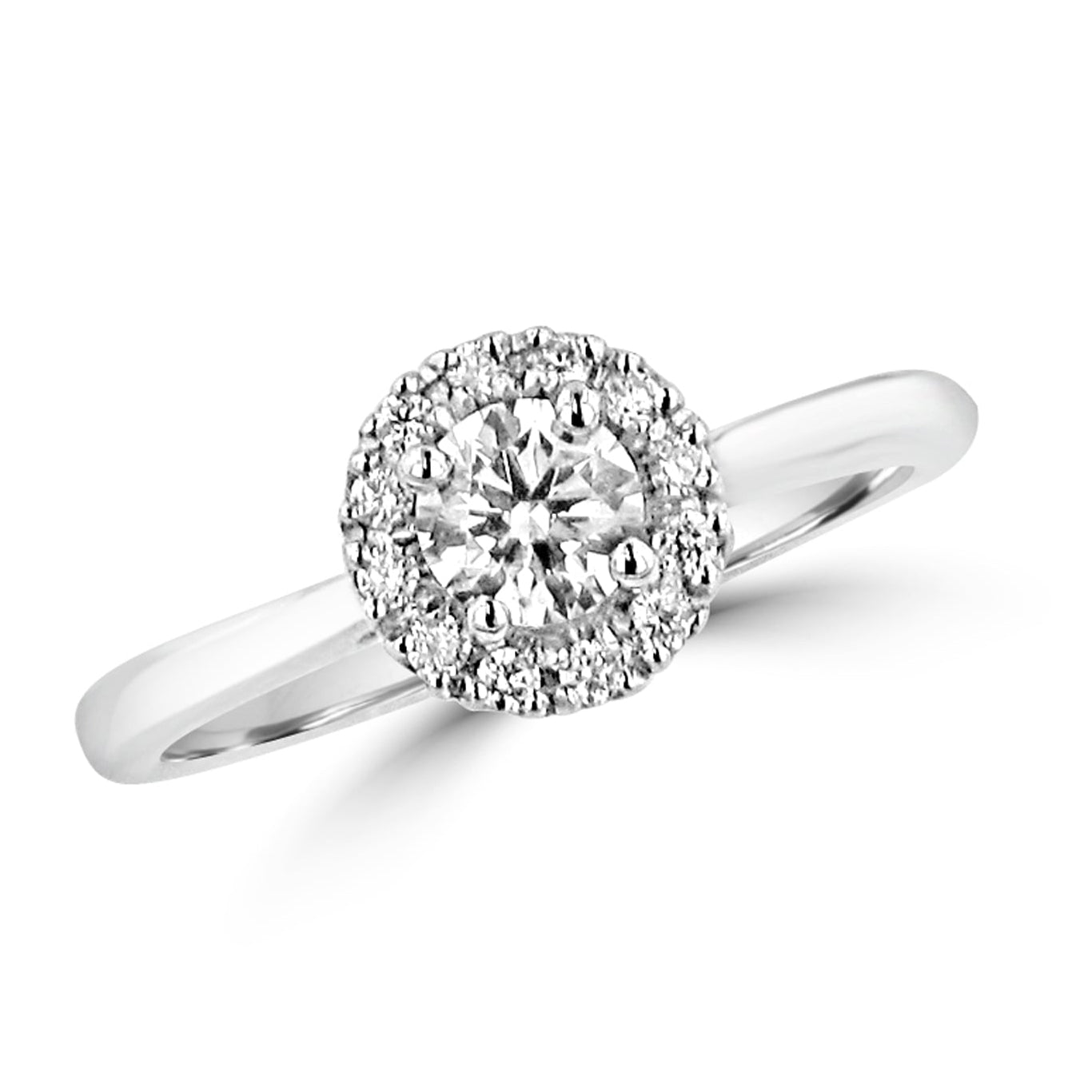 Platinum and Diamond Halo Cluster Ring 0.52ct