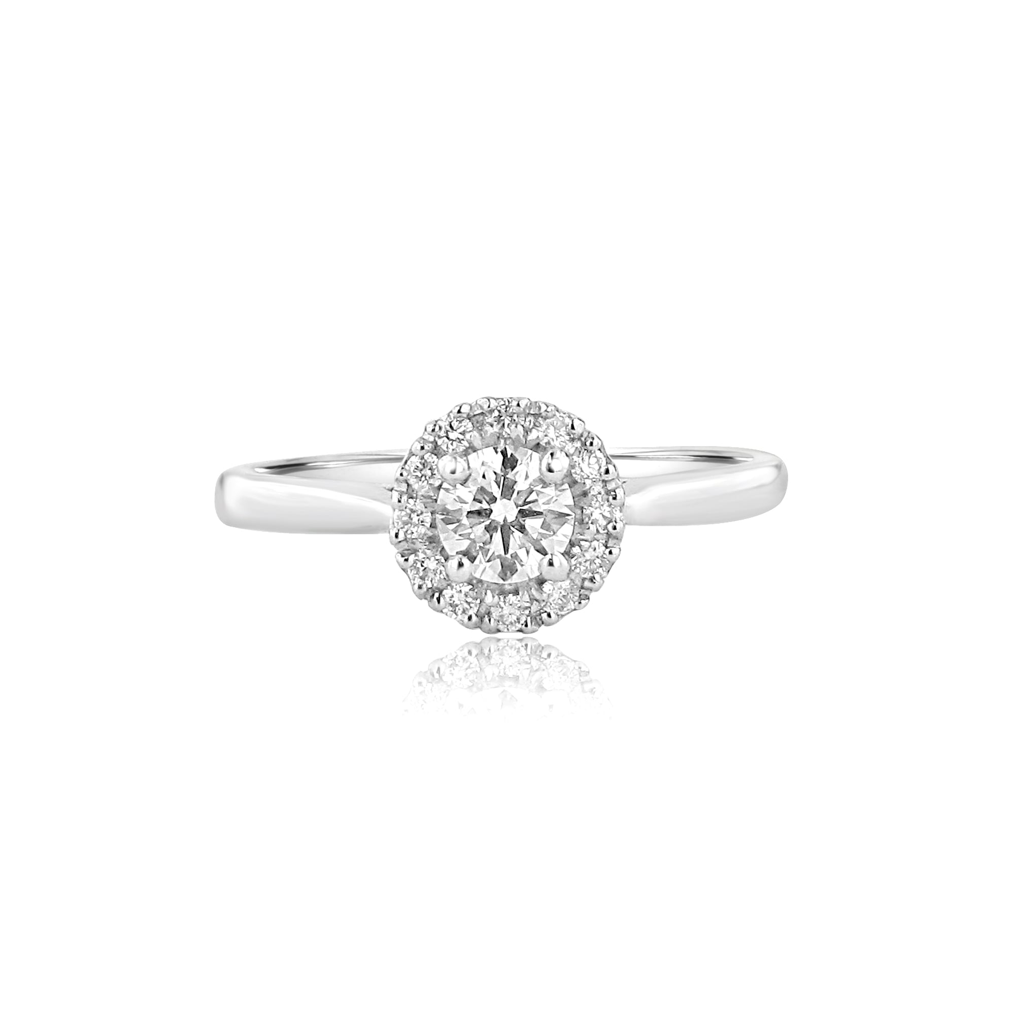 Platinum and Diamond Halo Cluster Ring 0.52ct