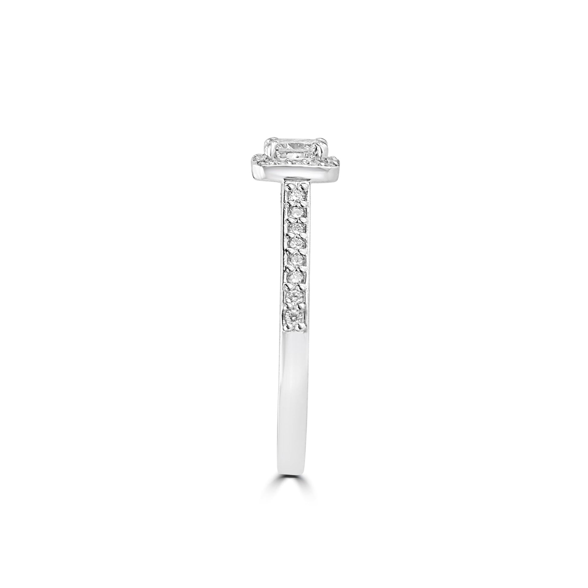 Platinum Square Diamond Deco Inspired Cluster Ring
