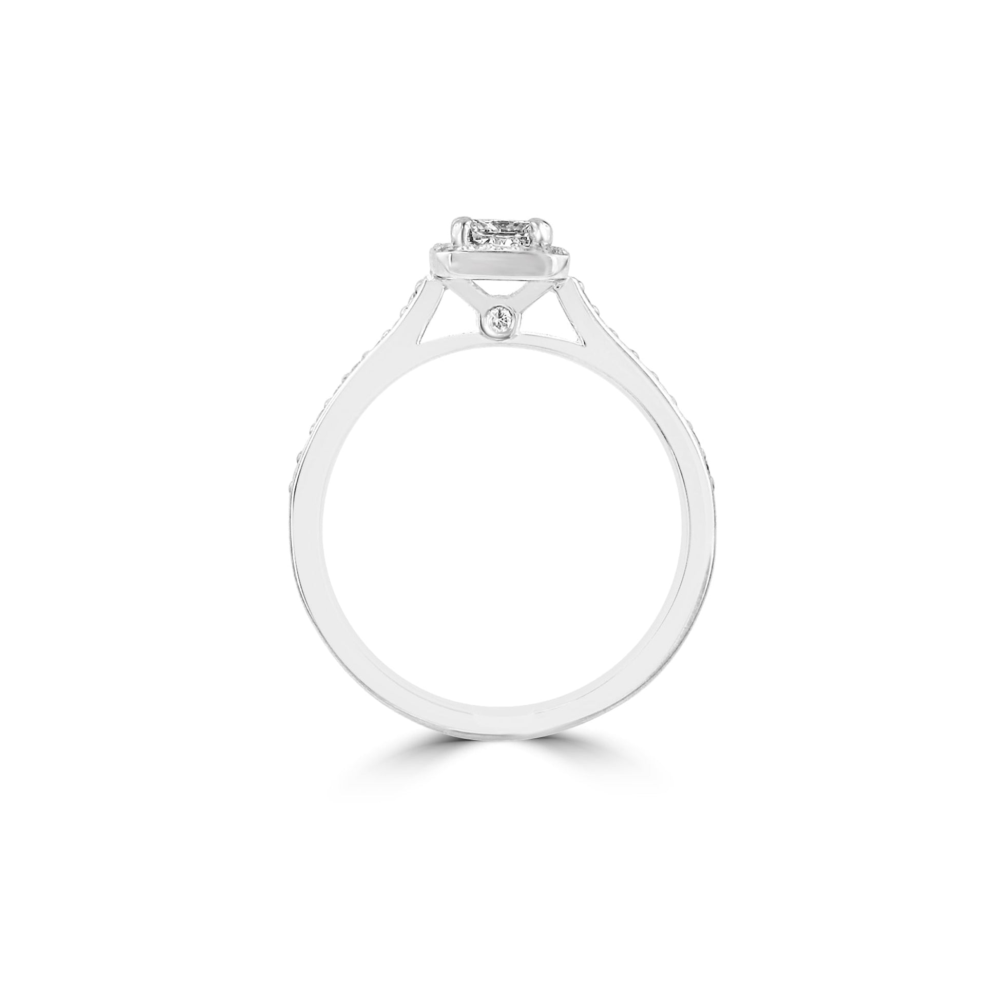 Platinum Square Diamond Deco Inspired Cluster Ring