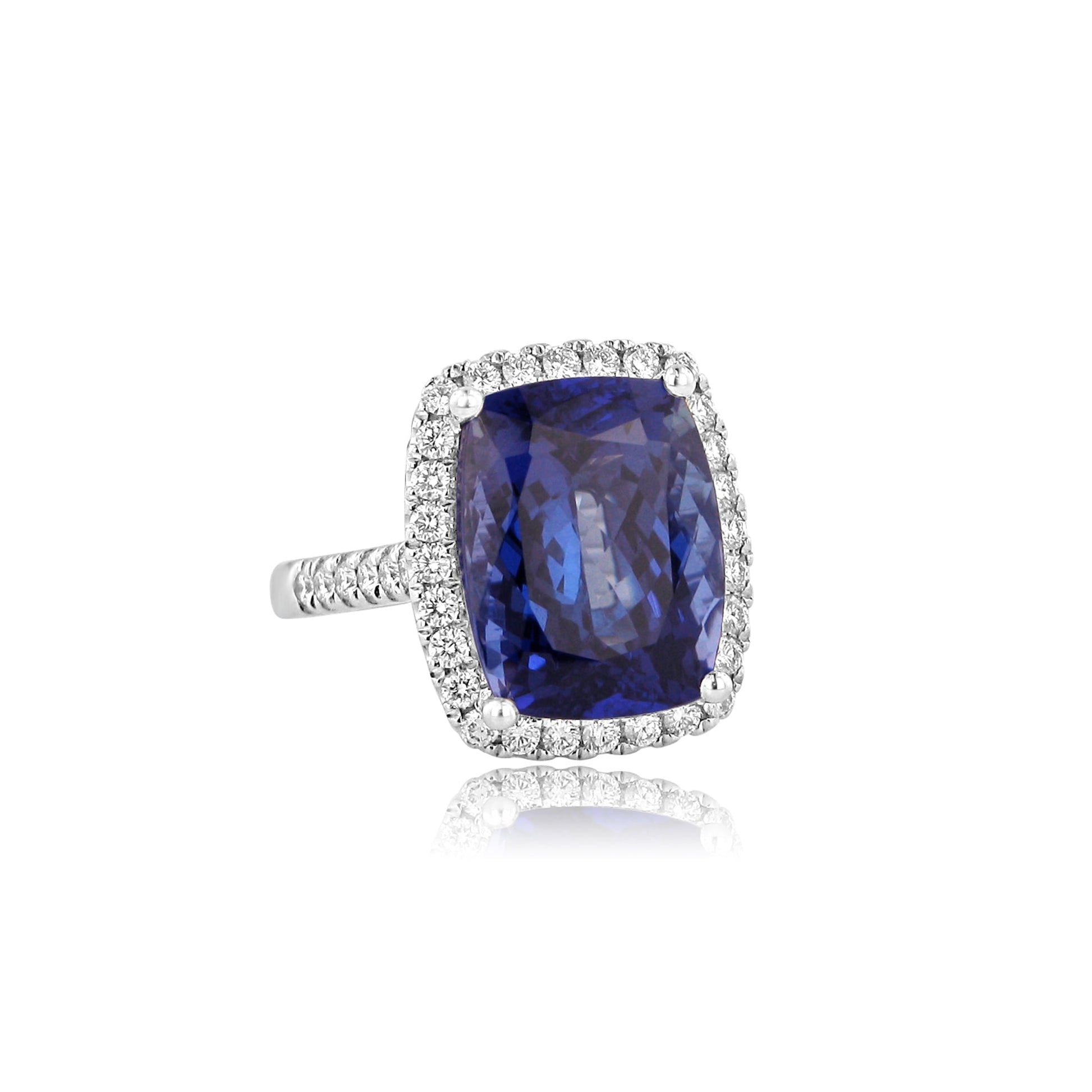 10.00ct Tanzanite and Diamond Platinum Cocktail Cluster ring
