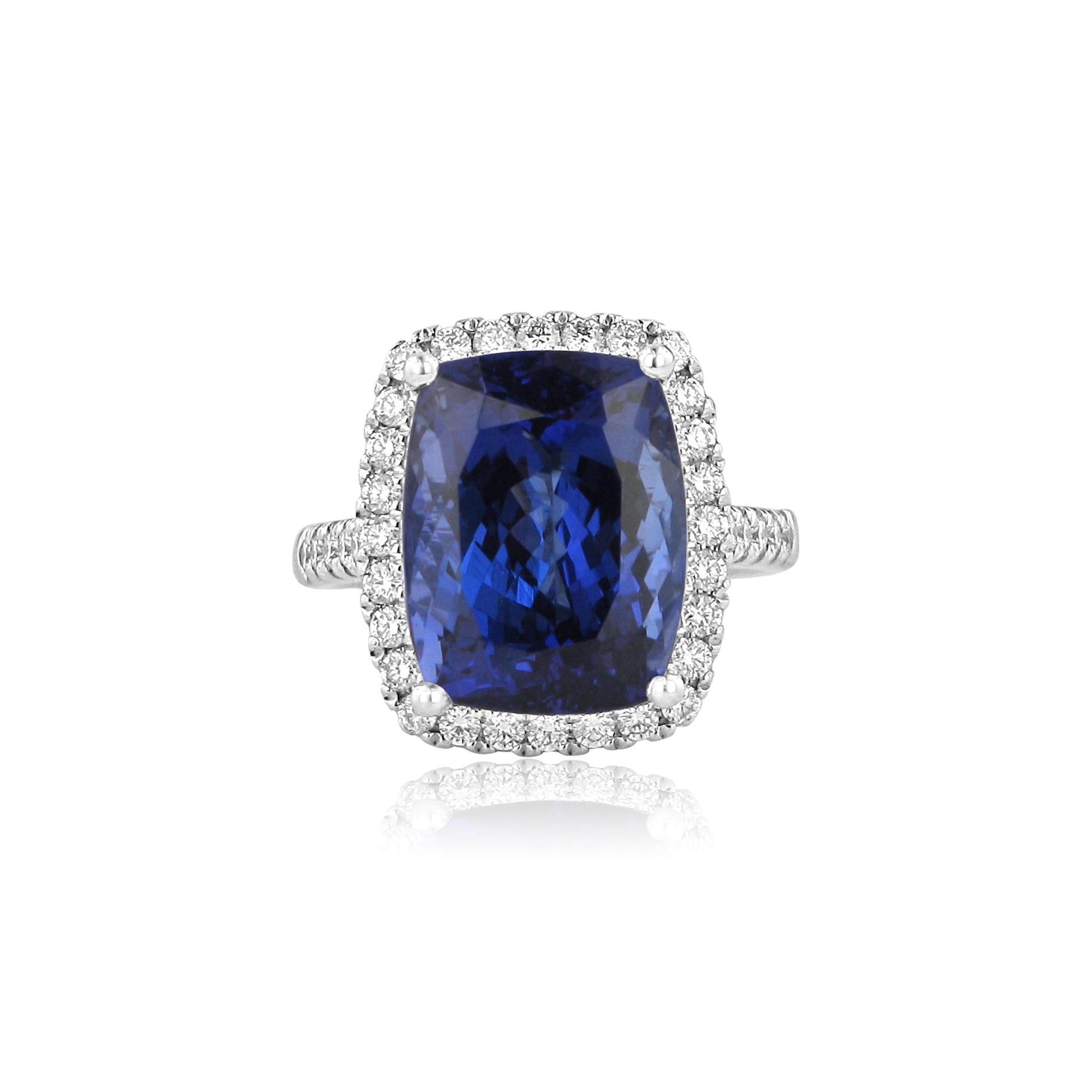 10.00ct Tanzanite and Diamond Platinum Cocktail Cluster ring