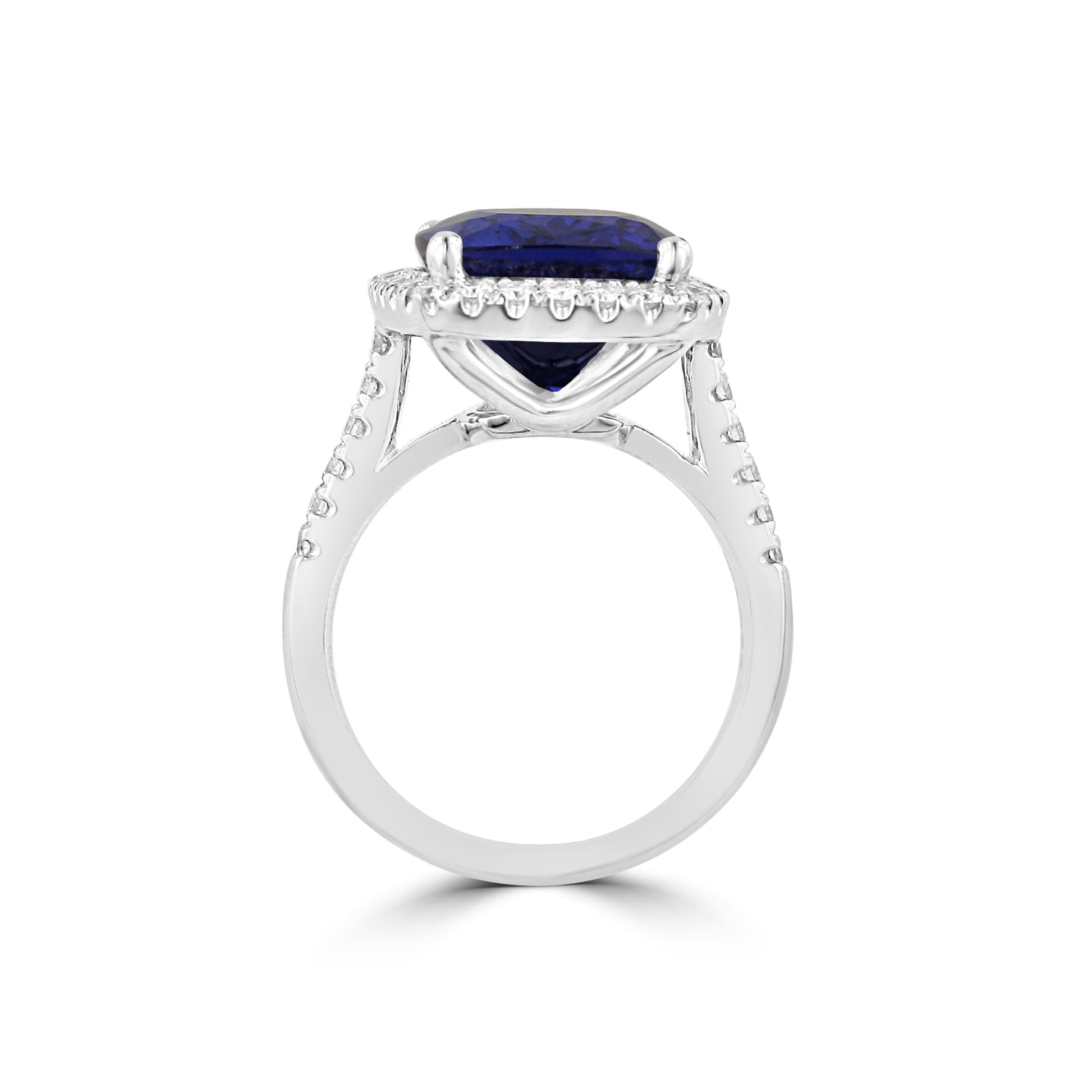 10.00ct Tanzanite and Diamond Platinum Cocktail Cluster ring