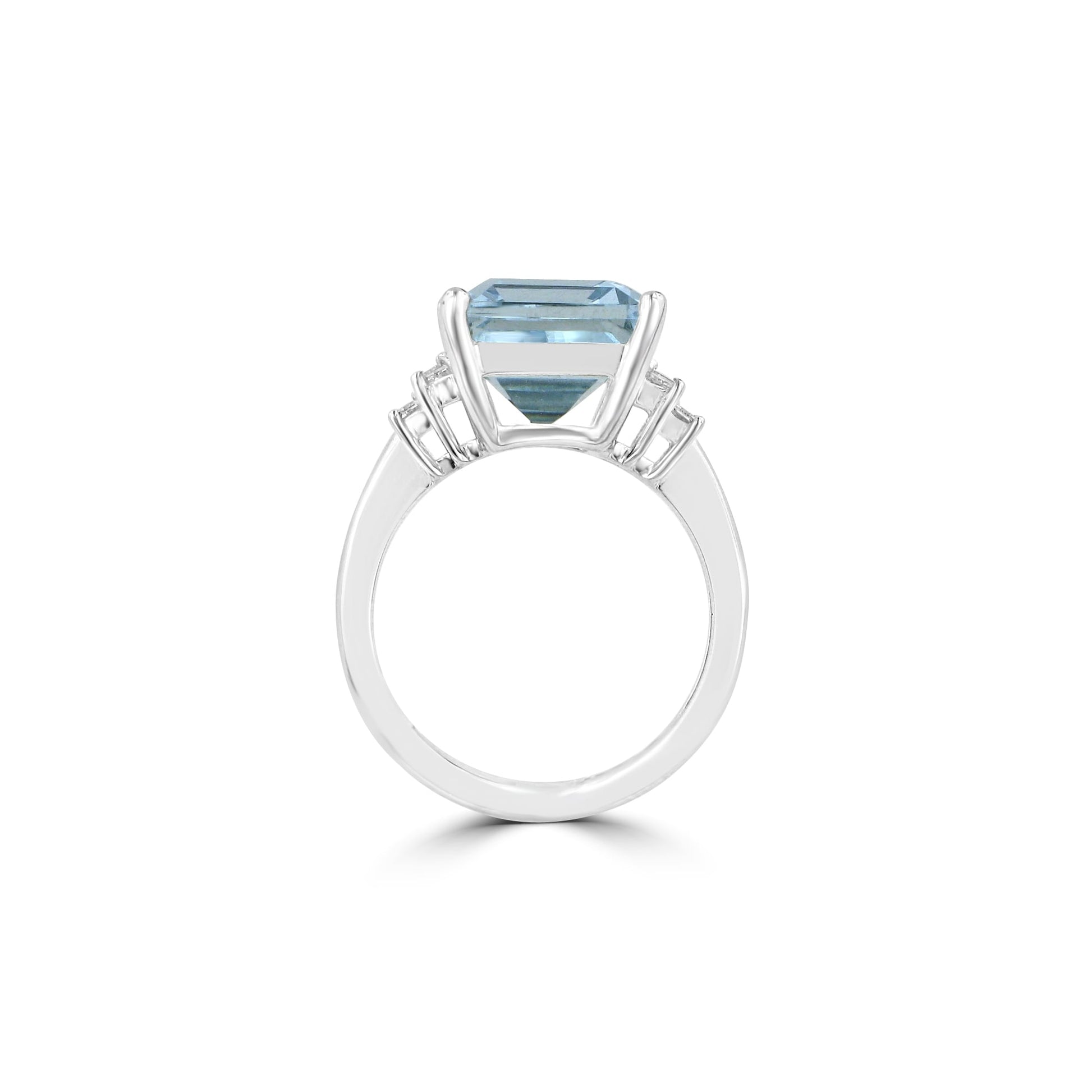 Platinum 6.55ct Aquamarine and Diamond Cocktail Ring