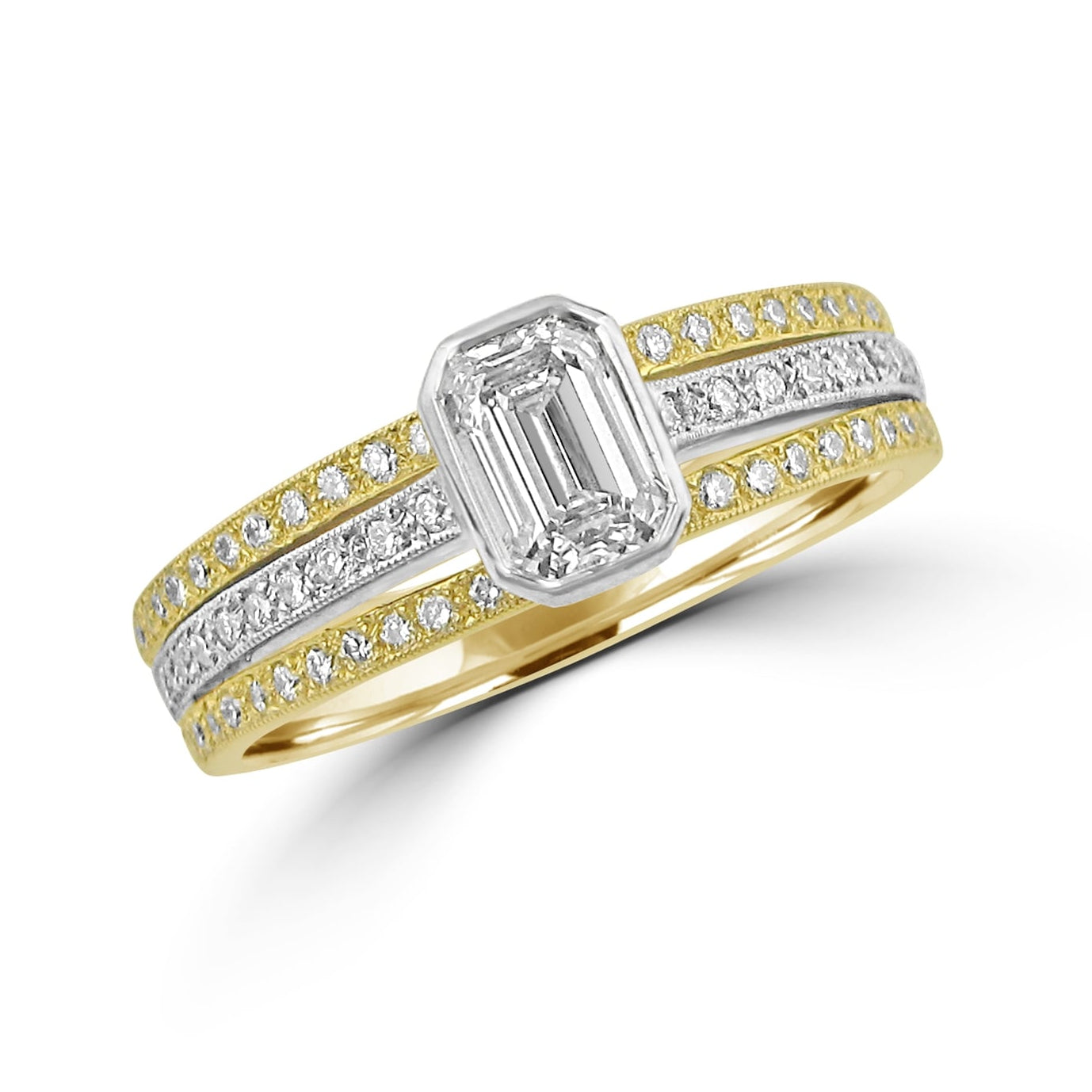 Avanti Two Colour Gold Triple Band Engagement Ring