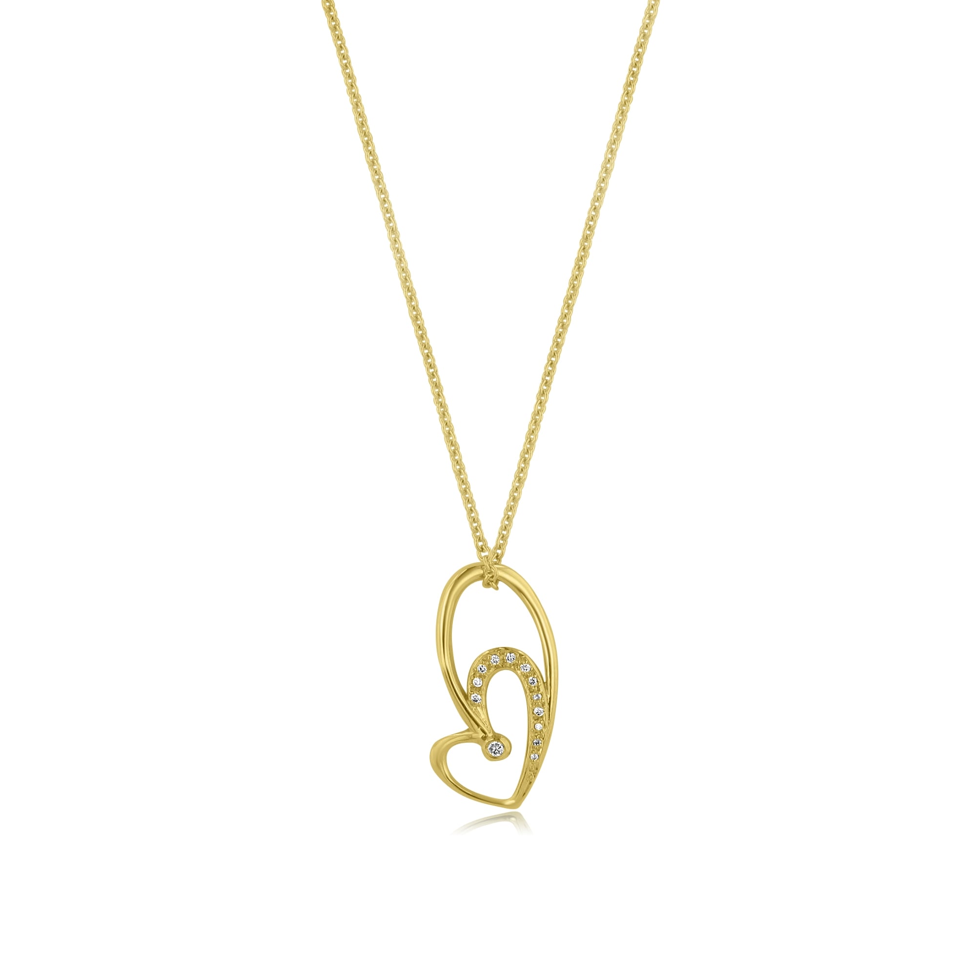 9ct Yellow Gold Avanti Heart Necklace PY364 + CY18144