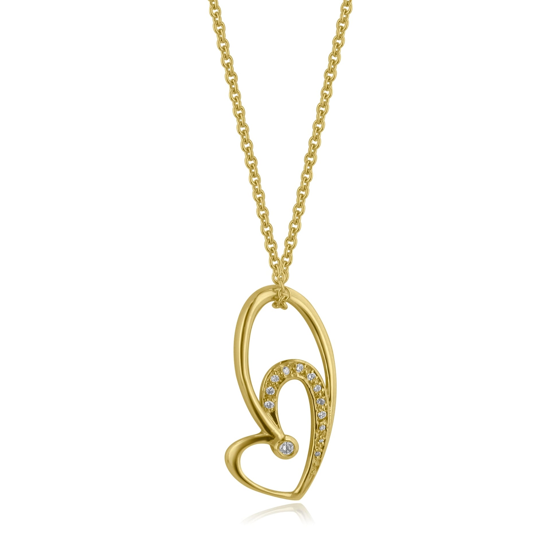 9ct Yellow Gold Avanti Heart Necklace PY364 + CY18144