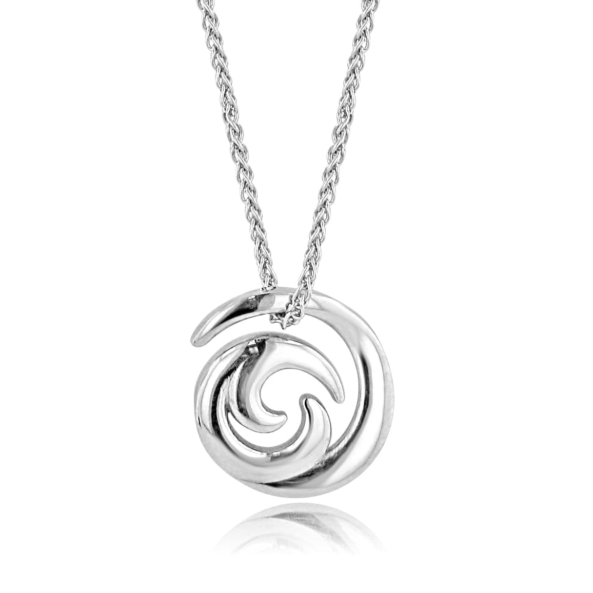9ct White Gold Avanti Crashing Waves Pendant and Chain