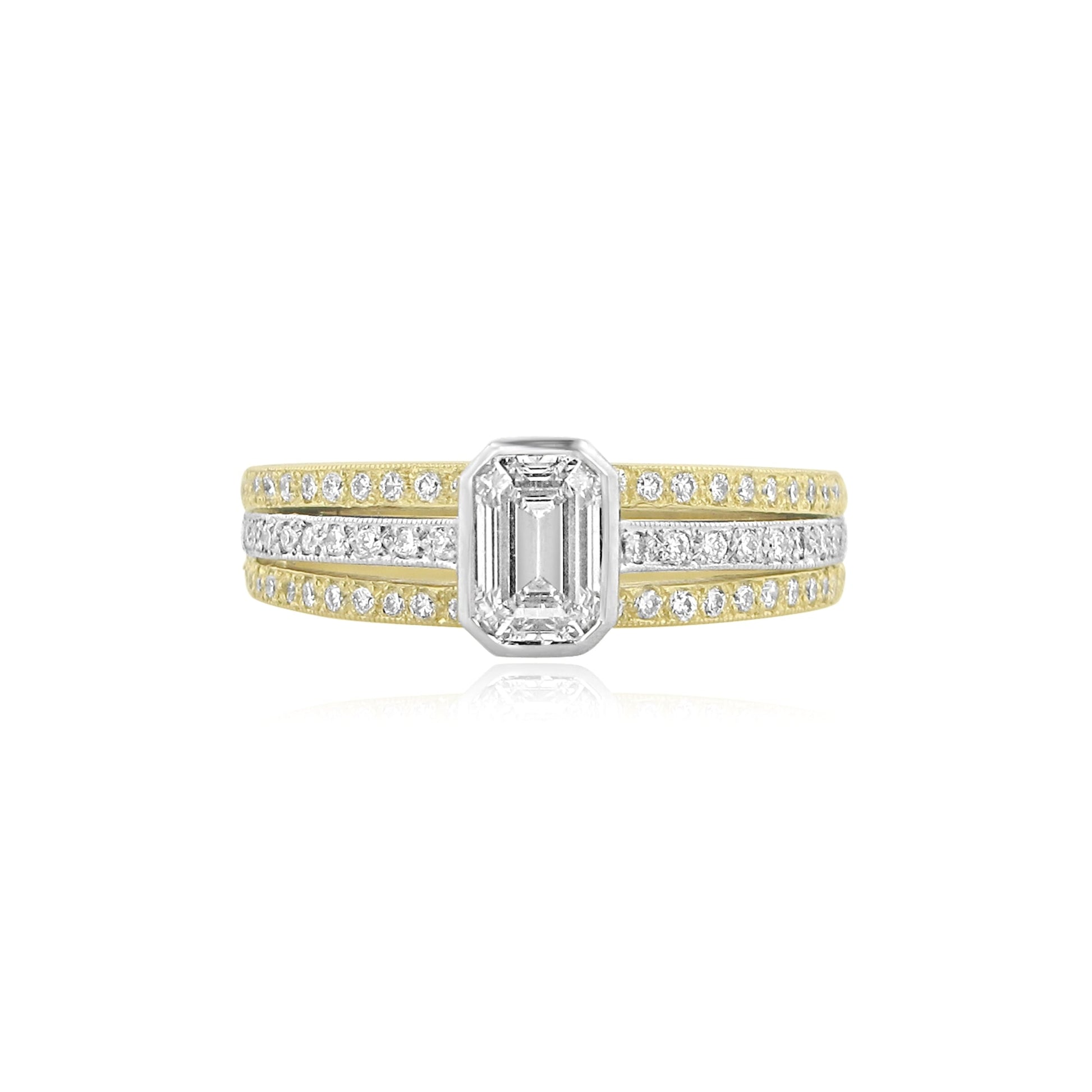 Avanti Two Colour Gold Triple Band Engagement Ring