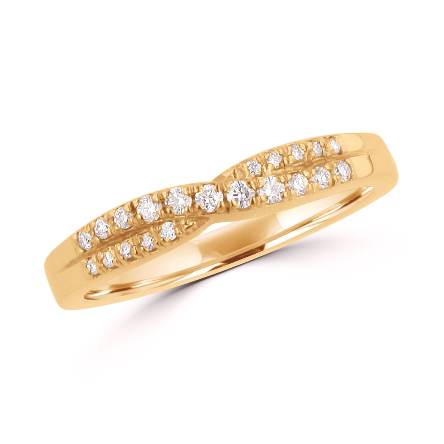 18ct Rose Gold Crossover Diamond Ring